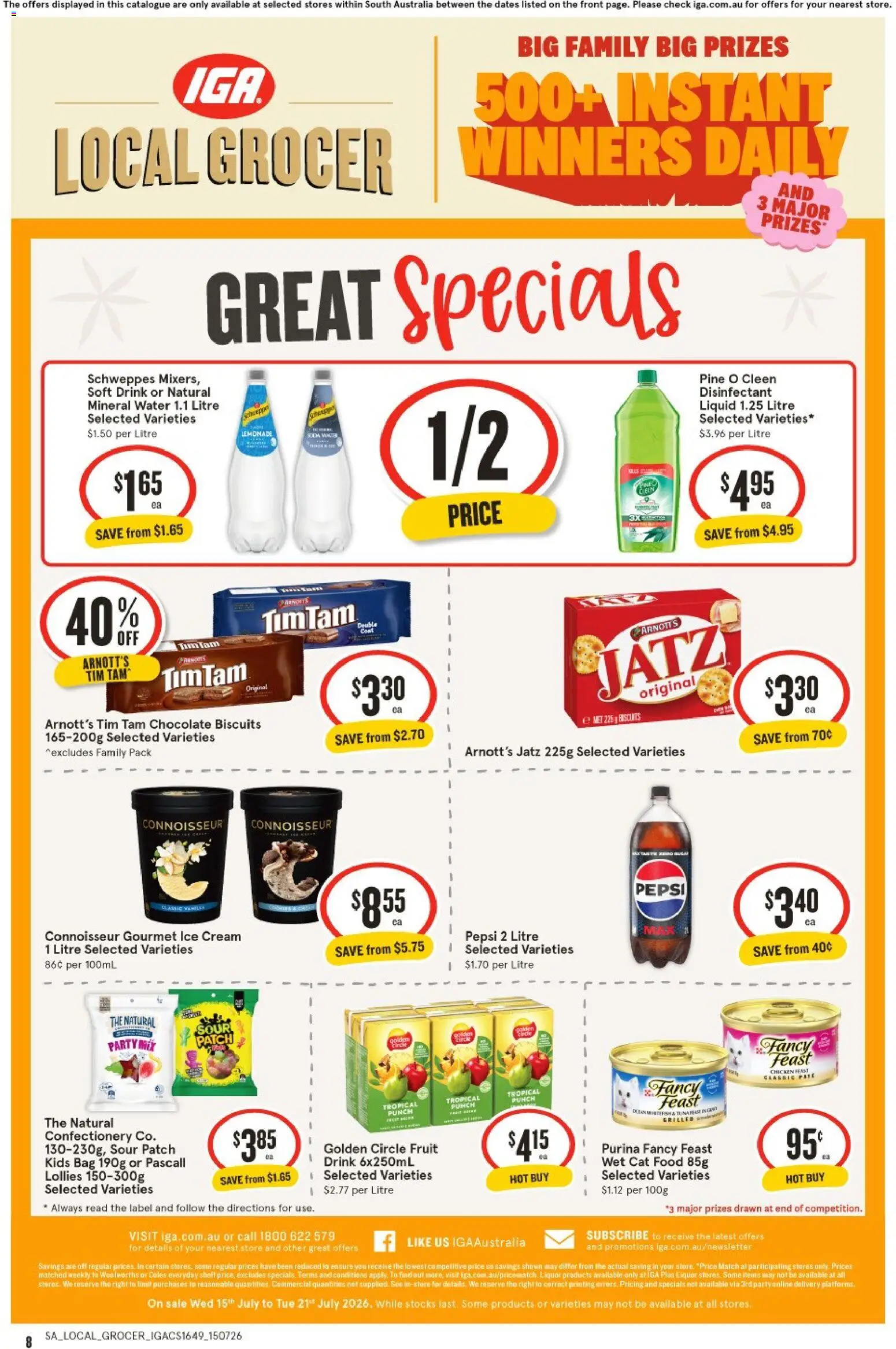 IGA catalogue - valid from 15/07/2026 | Page: 2 | Products: Cream, Ice cream, Sausage, Freezer