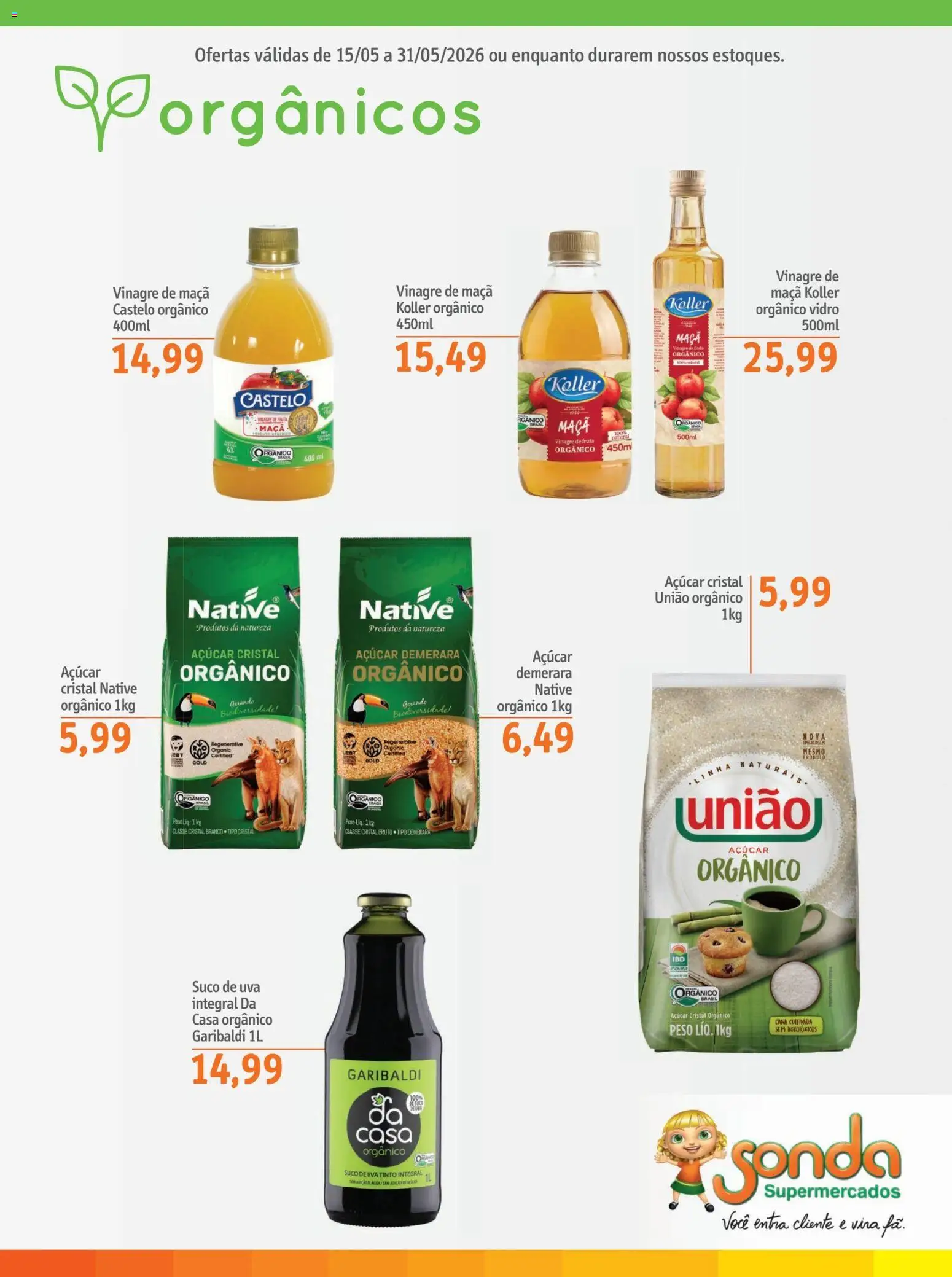 Sonda Folheto - válido de 15.05.2026 | Página: 7 | Produtos: Açúcar demerara, Vinagre, Suco, Açúcar