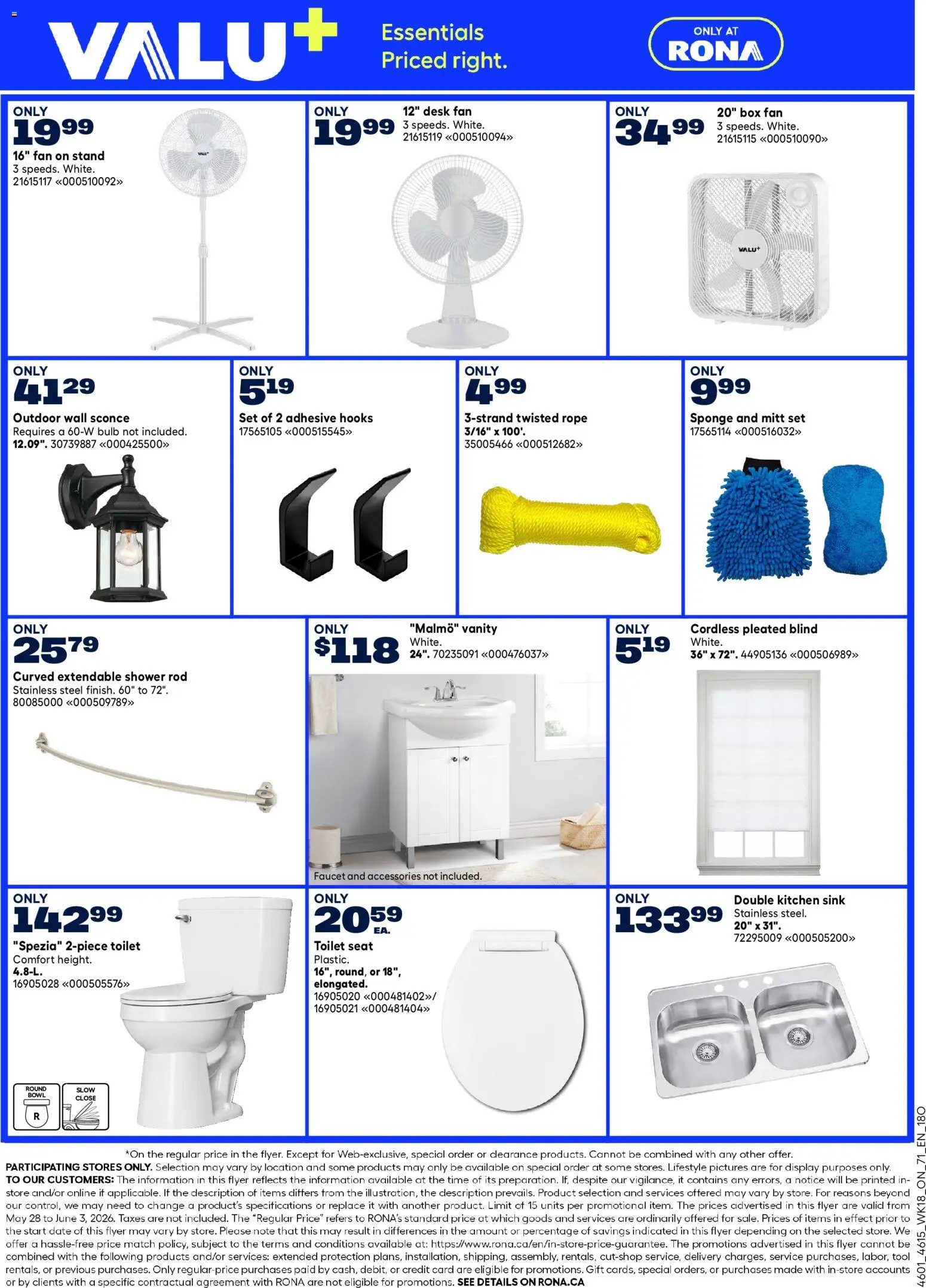 Rona flyer valid from 28.05.2026 | Page: 5 | Products: Fan, Sponge, Box, Shower