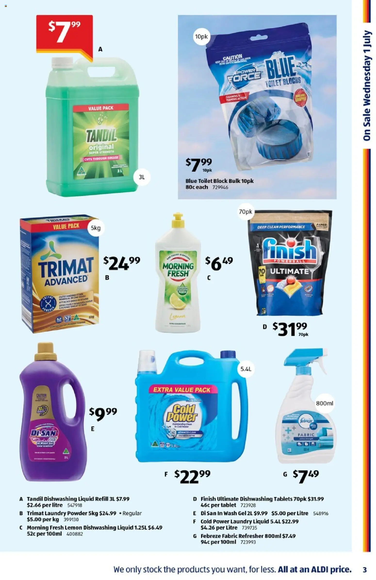 Aldi catalogue - valid from 01/07/2026 | Page: 3 | Products: Toilet, Powder, Toilet block, Tablet