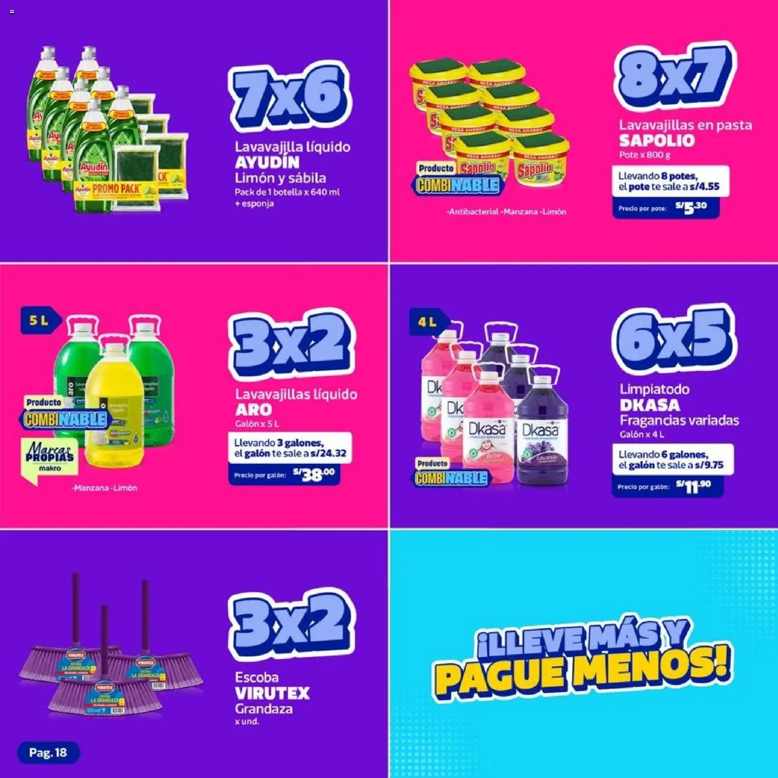 Catálogo Makro válido desde 04.06.2026 | Página: 18 | Productos: Esponja, Té, Pasta, Lavavajillas