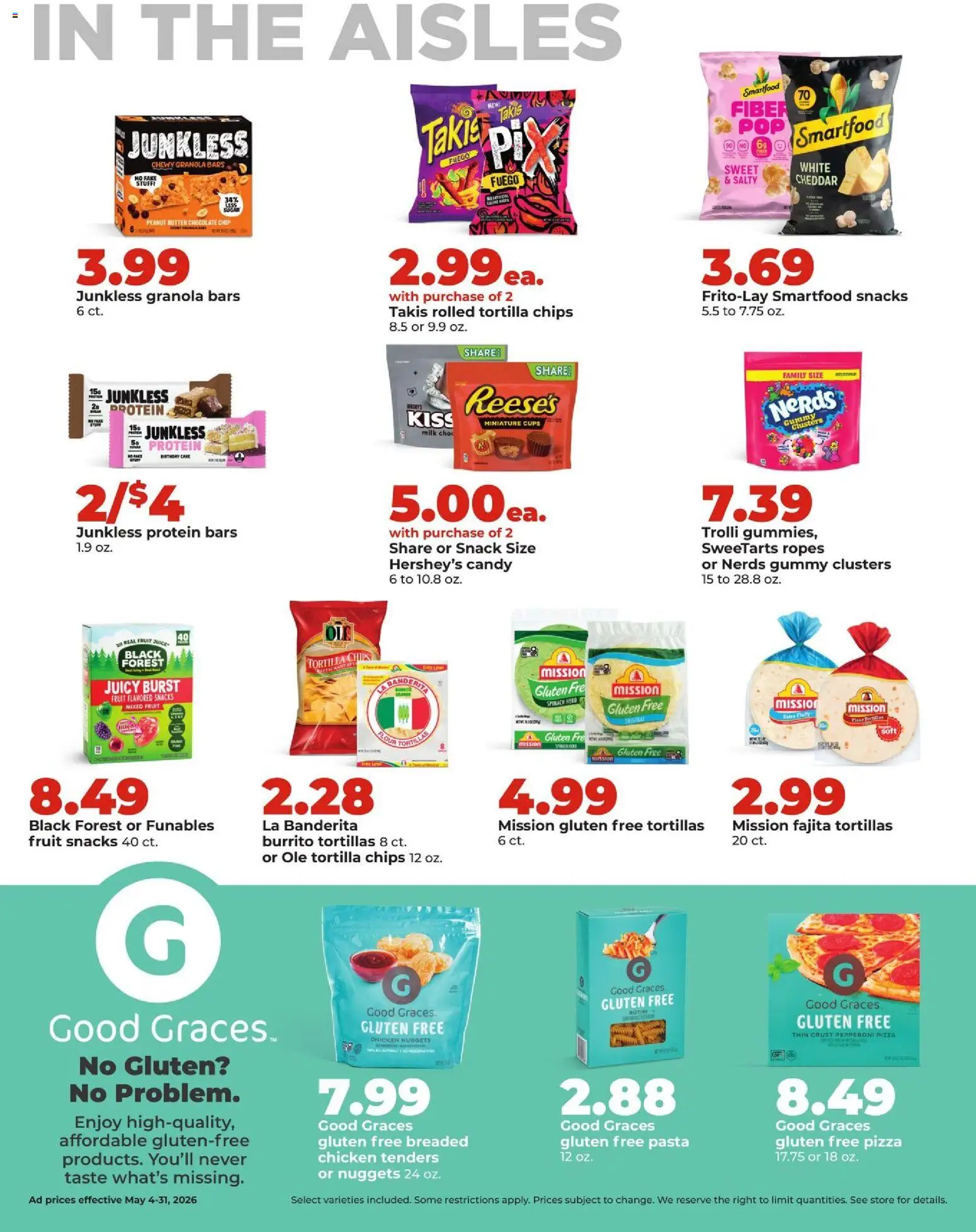 HyVee Monthly Ad - valid from 04.05.2026 | Page: 10 | Products: Spinach, Chocolate, Pizza, Chips