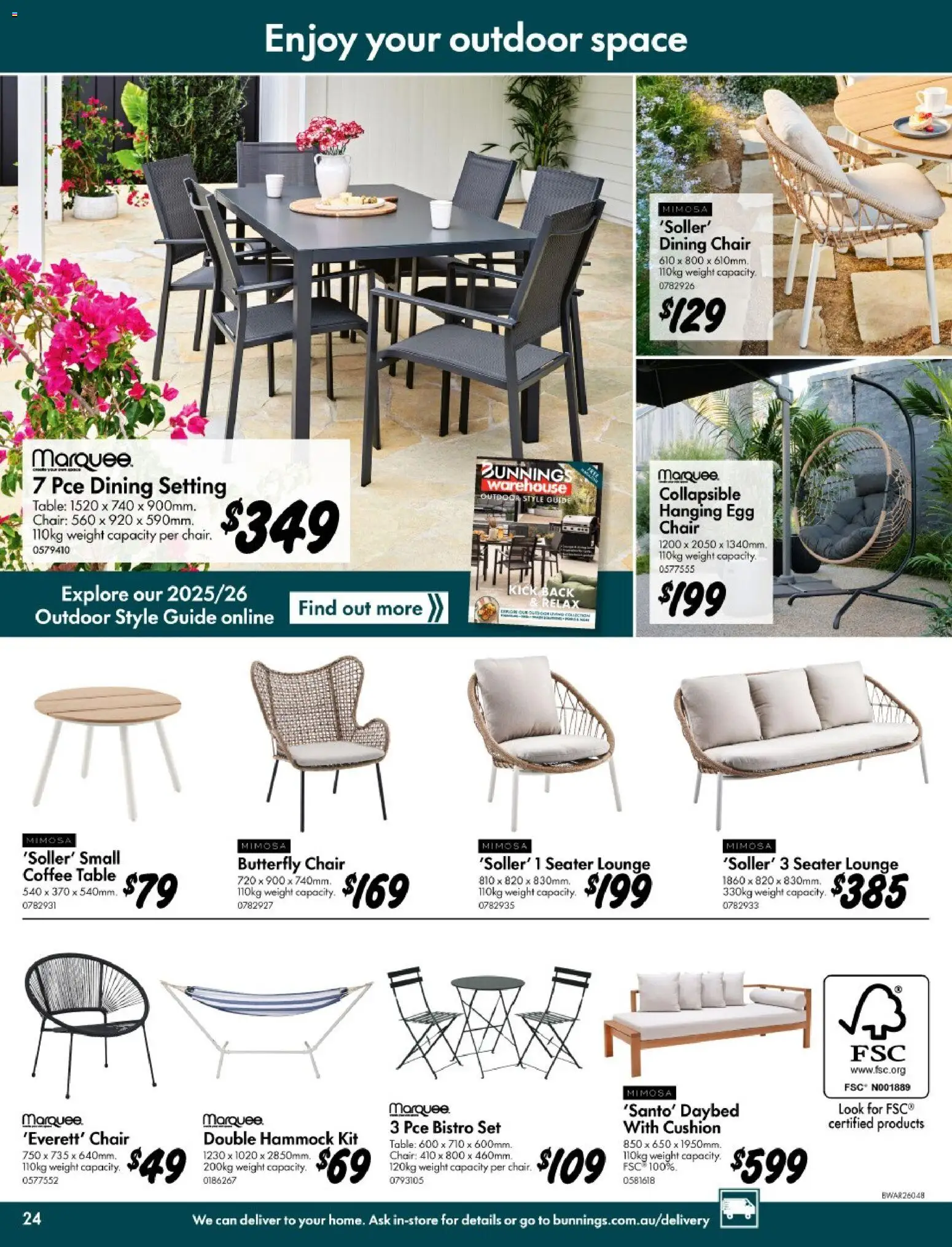Bunnings Warehouse catalogue - valid from 11.03.2026 | Page: 24 | Products: Coffee table, Table, Cushion, Coffee