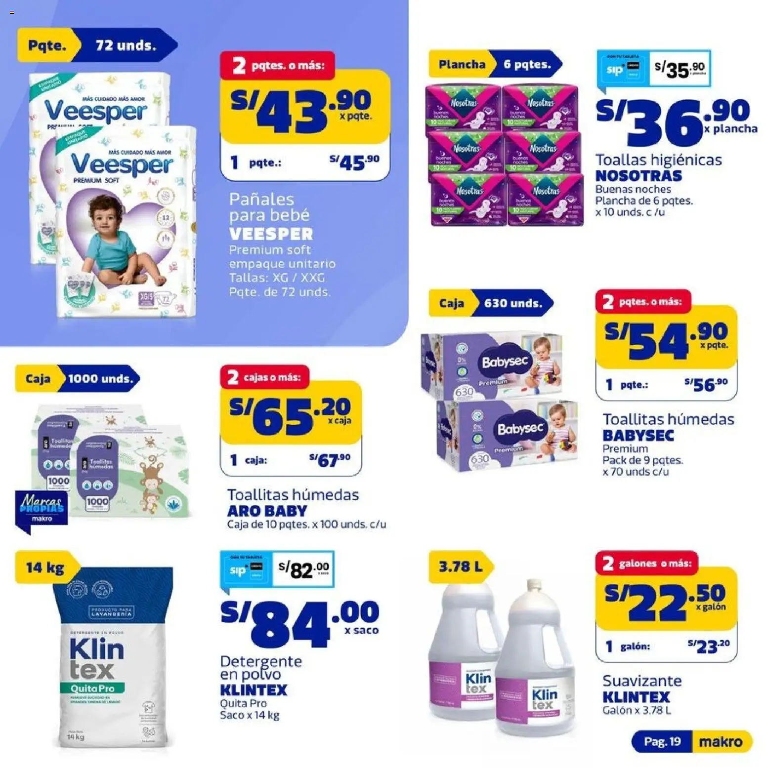 Catálogo Makro válido desde 30/07/2026 | Página: 19 | Productos: Detergente, Caja, Empaque, Polvo