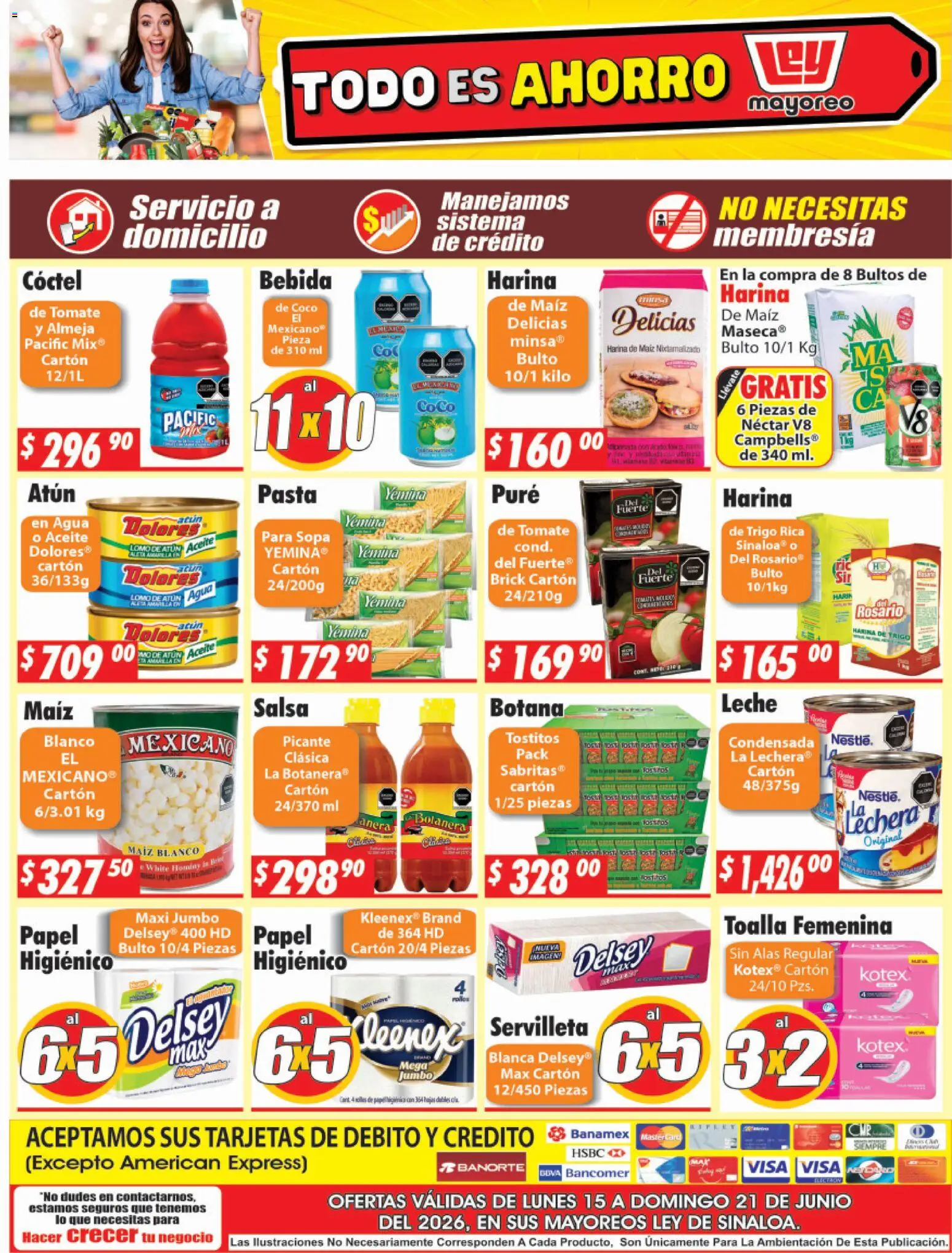 Nuevas ofertas de Casa Ley válidas en toda la República Mexicana desde el 15.06.2026. ¡Encuentra las mejores ofertas en Casa Ley folleto Sinaloa! | Página: 2 | Productos: Harina, Sopa, Leche, Aceite
