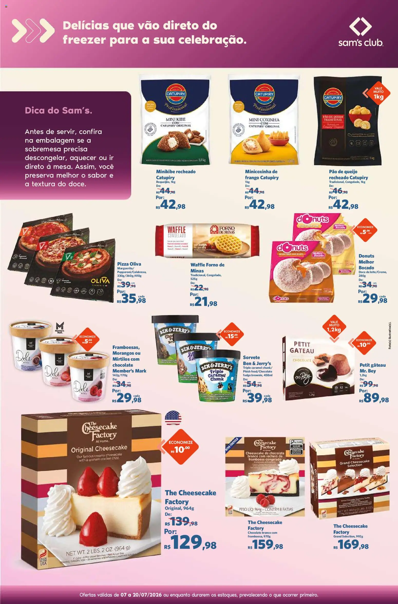 Sam's Club Folheto - válido de 07/07/2026 | Página: 9 | Produtos: Queijo, Chocolate, Catupiry, Frango