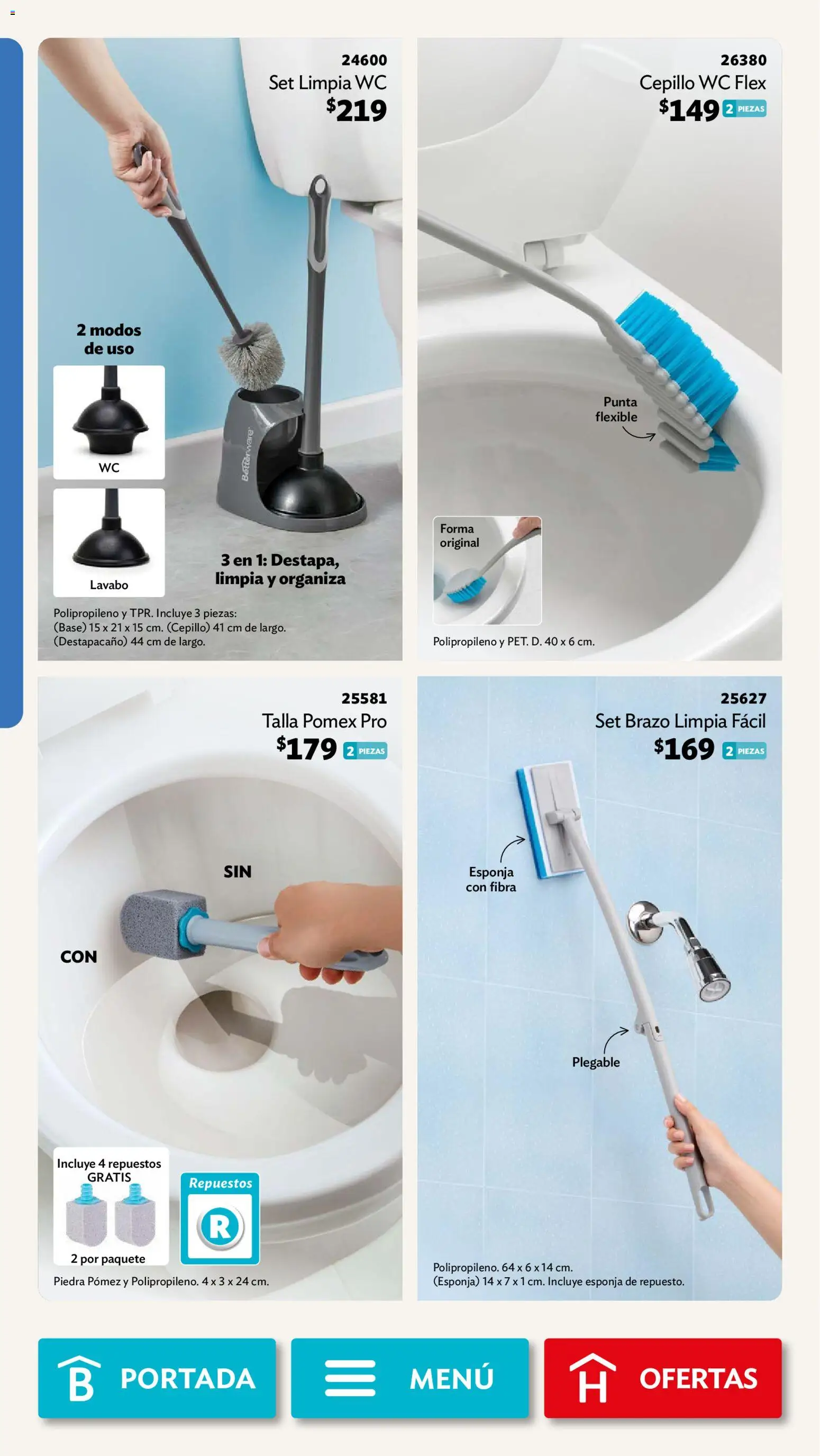 Nuevas ofertas de Betterware válidas en toda la República Mexicana desde el 31/08/2026. ¡Encuentra las mejores ofertas en Betterware campaña 9 2026! | Página: 88 | Productos: Cepillo, Wc, Flexible, Lavabo