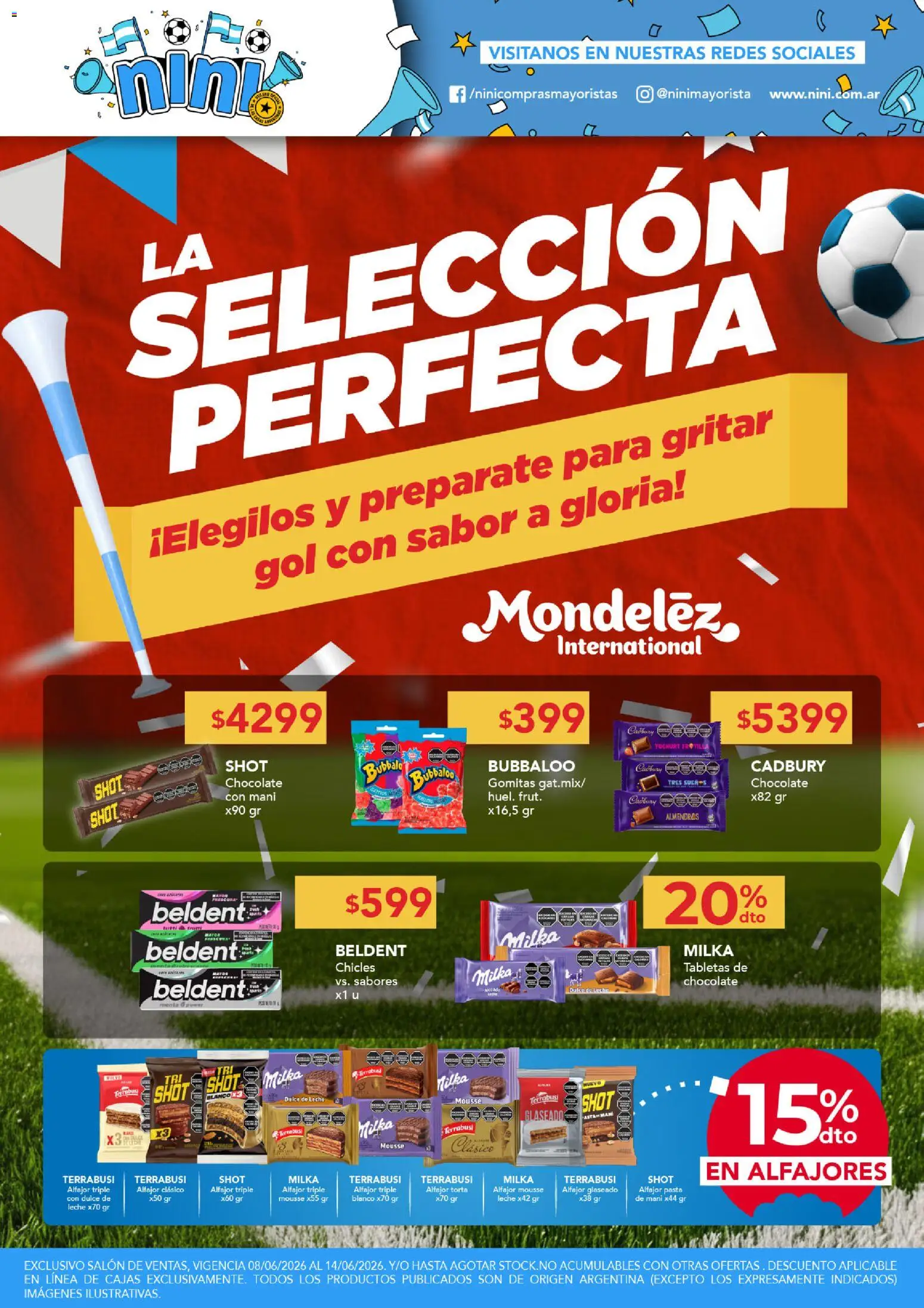 NINI Mayorista Bonafide │ válido desde el 08.06.2026 | Página: 2 | Productos: Chicles, Dulce de leche, Leche, Pasta