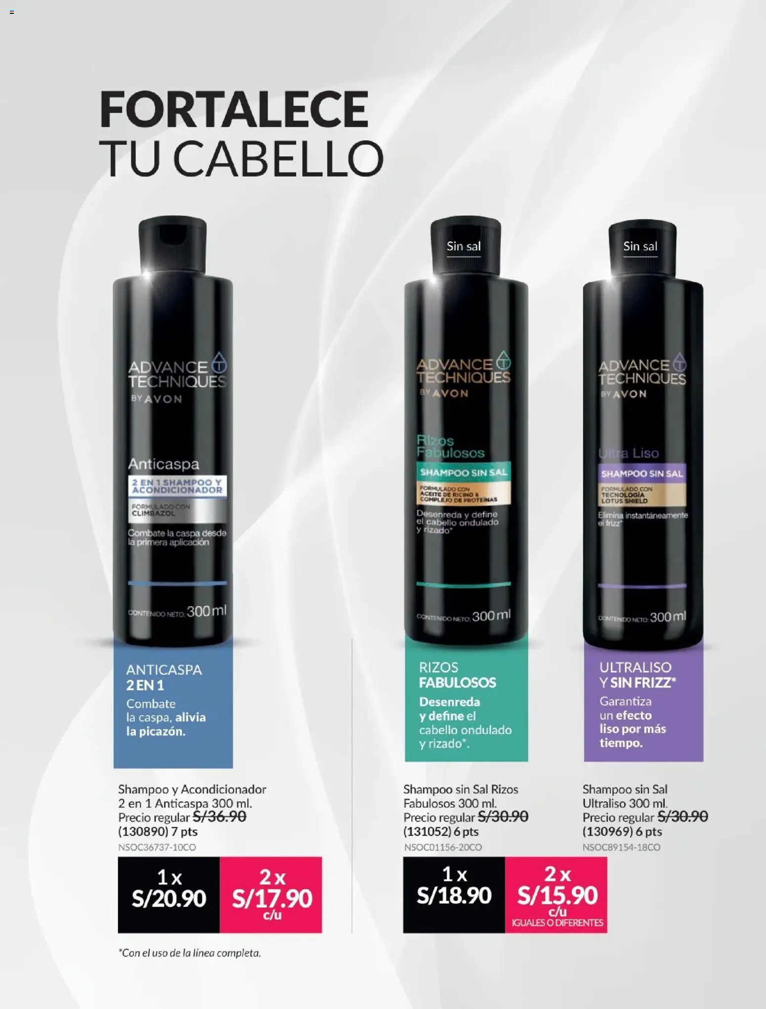 Catálogo Avon válido desde 24.05.2026 | Página: 168 | Productos: Shampoo, Acondicionador, Aceite