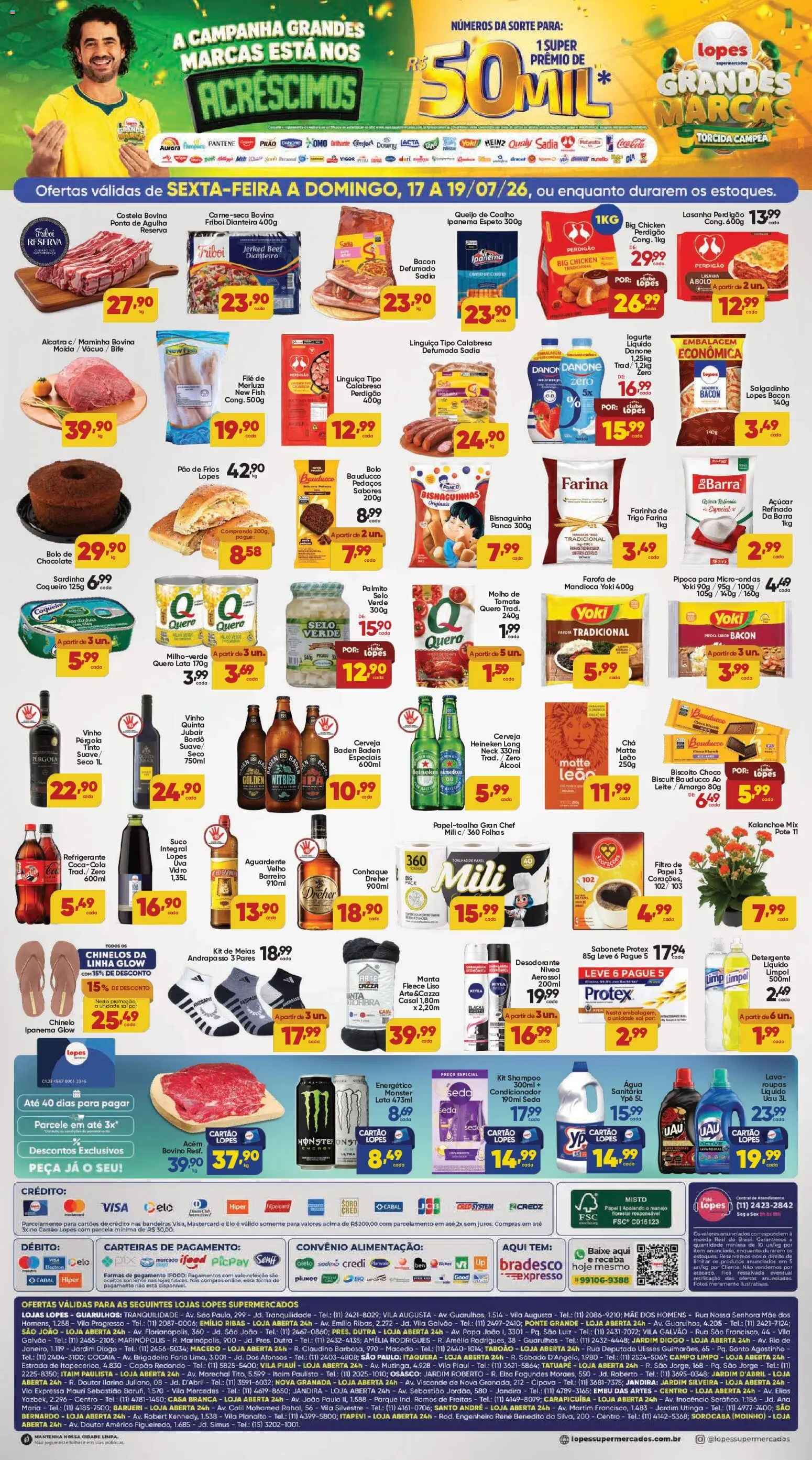 Lopes Supermercados Folheto - válido de 17/07/2026 | Página: 2 | Produtos: Suco, Vinho, Bolo, Monster