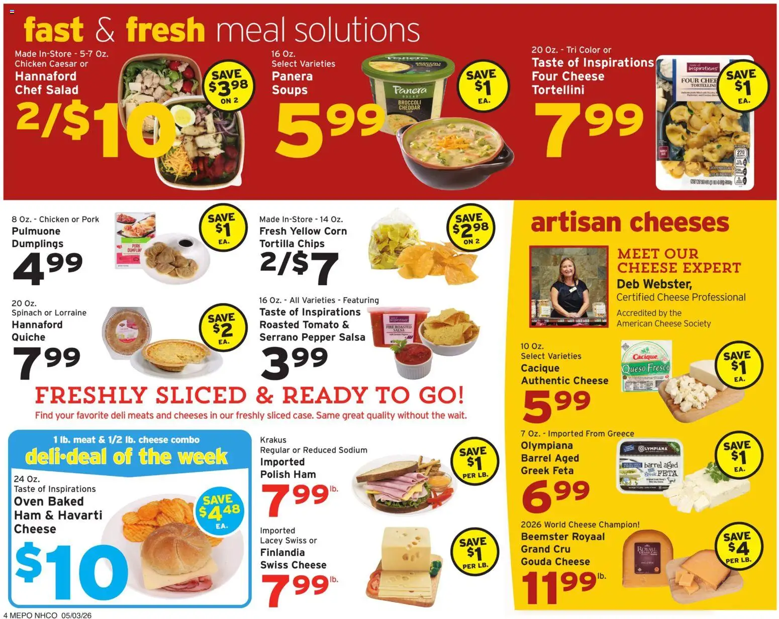 Hannaford Weekly Ad - valid from 03.05.2026 | Page: 4 | Products: Broccoli, Spinach, Ham, Pepper