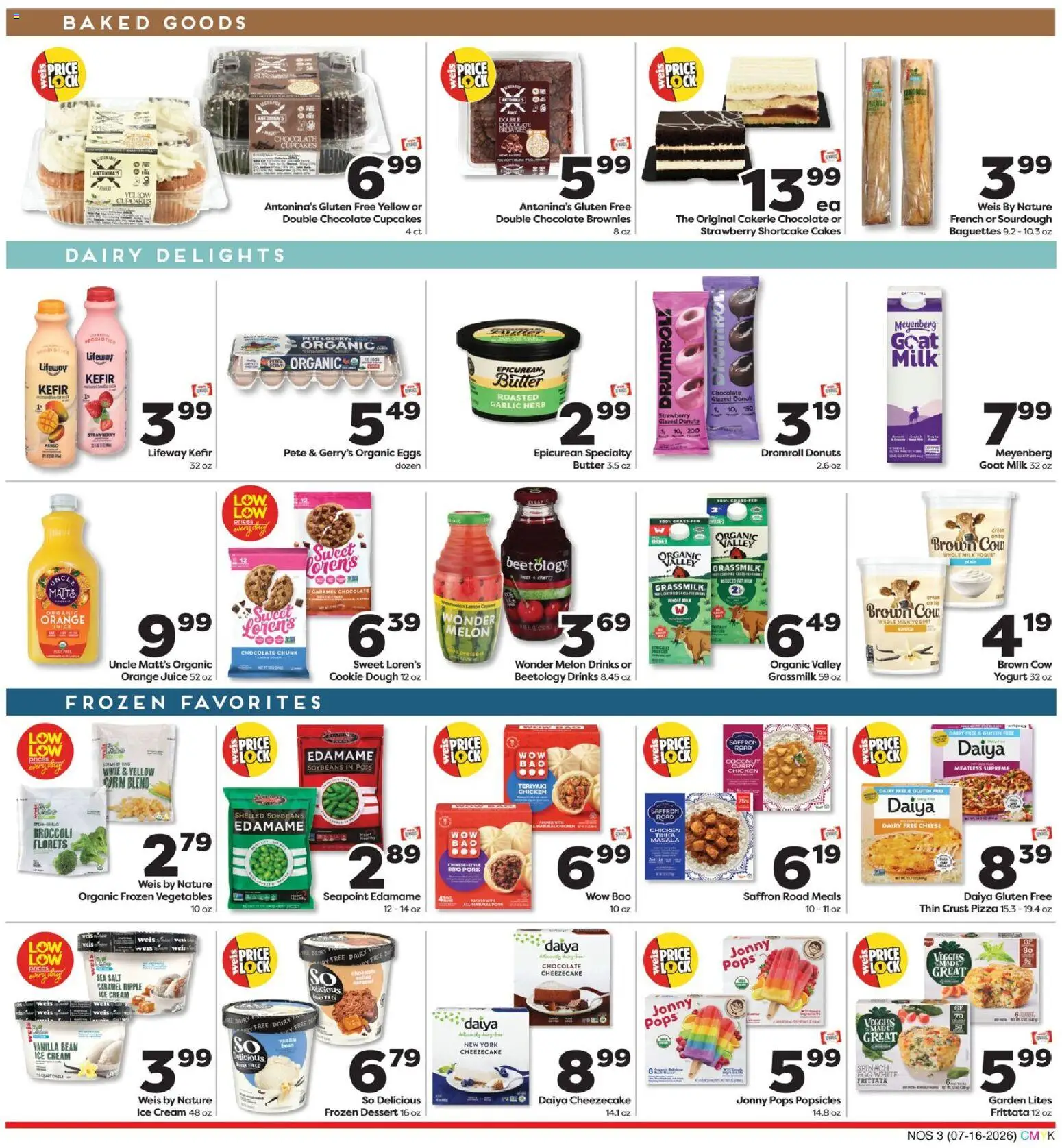 Weis Natural Living - valid from 07/16/2026 | Page: 3 | Products: Yogurt, Juice, Melon, 2人掛けソファ