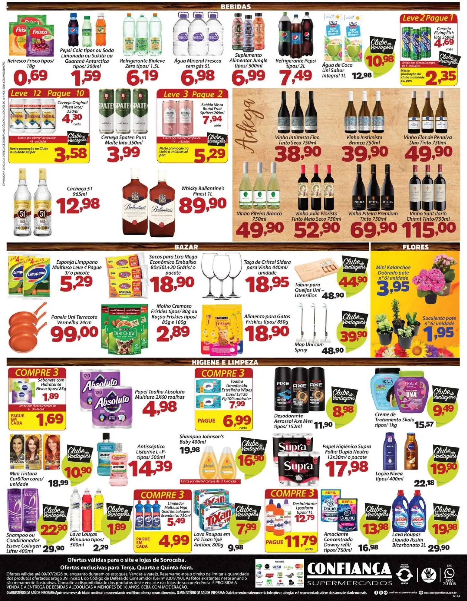 Confiança Folheto - válido de 07/07/2026 | Página: 4 | Produtos: Frisco, Água de coco, Desodorante, Bebida