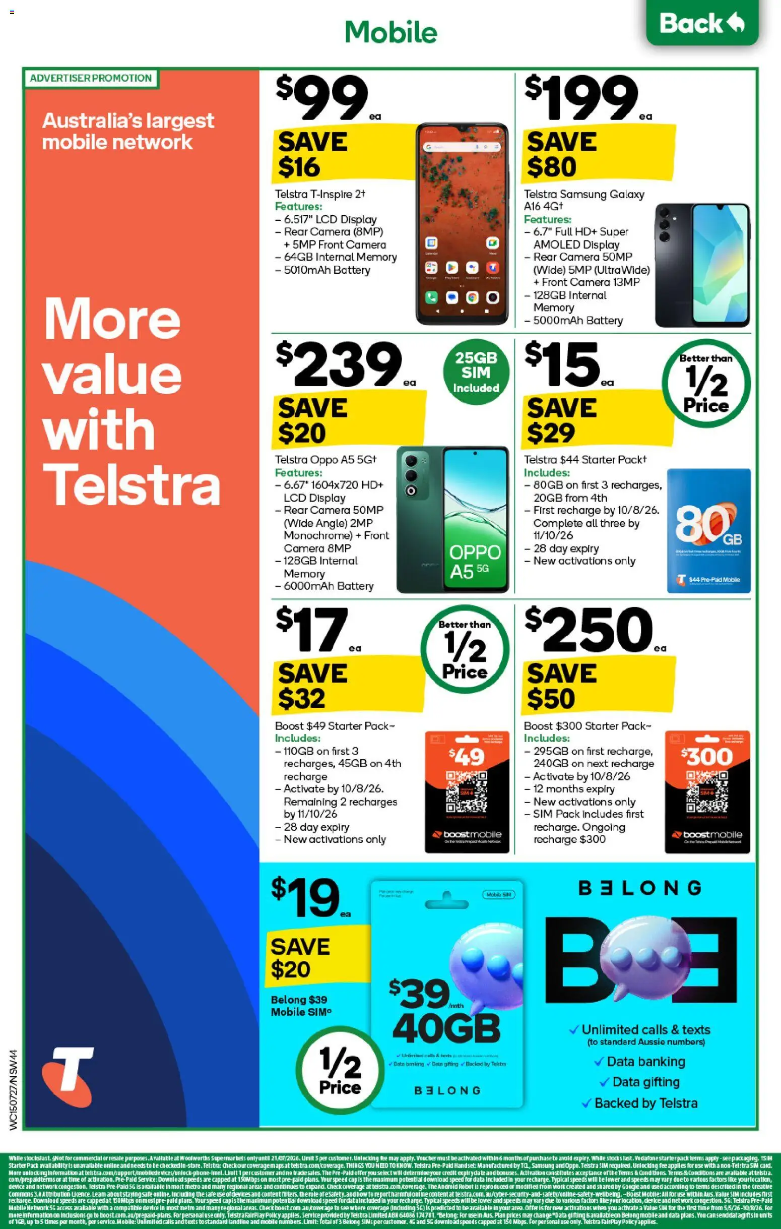 Woolworths catalogue - valid from 15/07/2026 | Page: 44 | Products: Cap, Camera, Safe, Robot