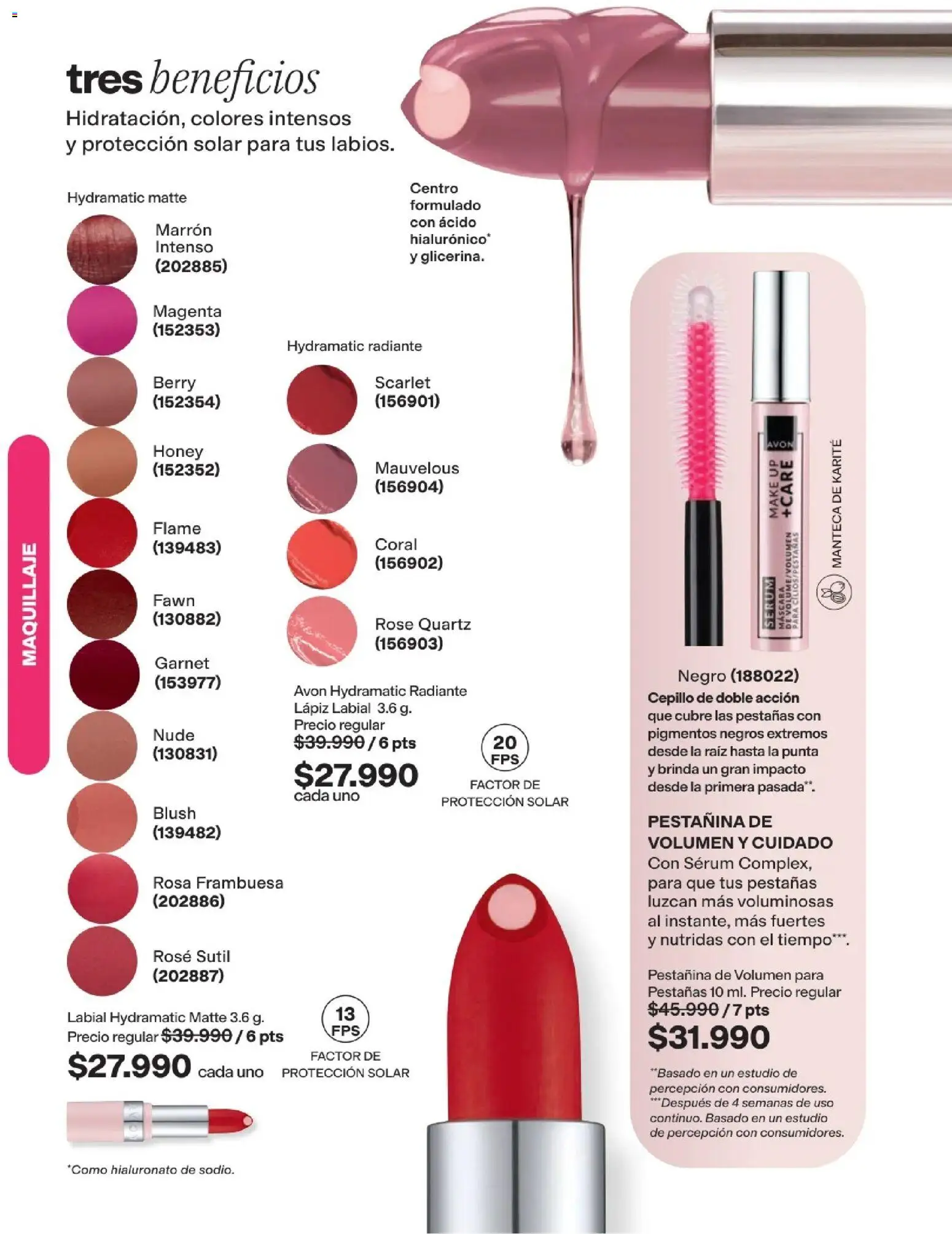 Avon revista - valida desde el 29/07/2026 | Página: 60 | Productos: Serum, Maquillaje, Cepillo, Lápiz labial