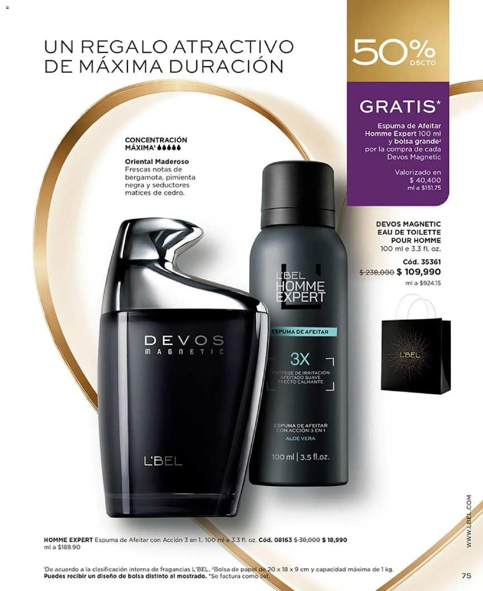 L'Bel revista - valida desde el 28/08/2026 | Página: 75 | Productos: Pimienta, Eau de toilette, Espuma de afeitar, Loción tonificante