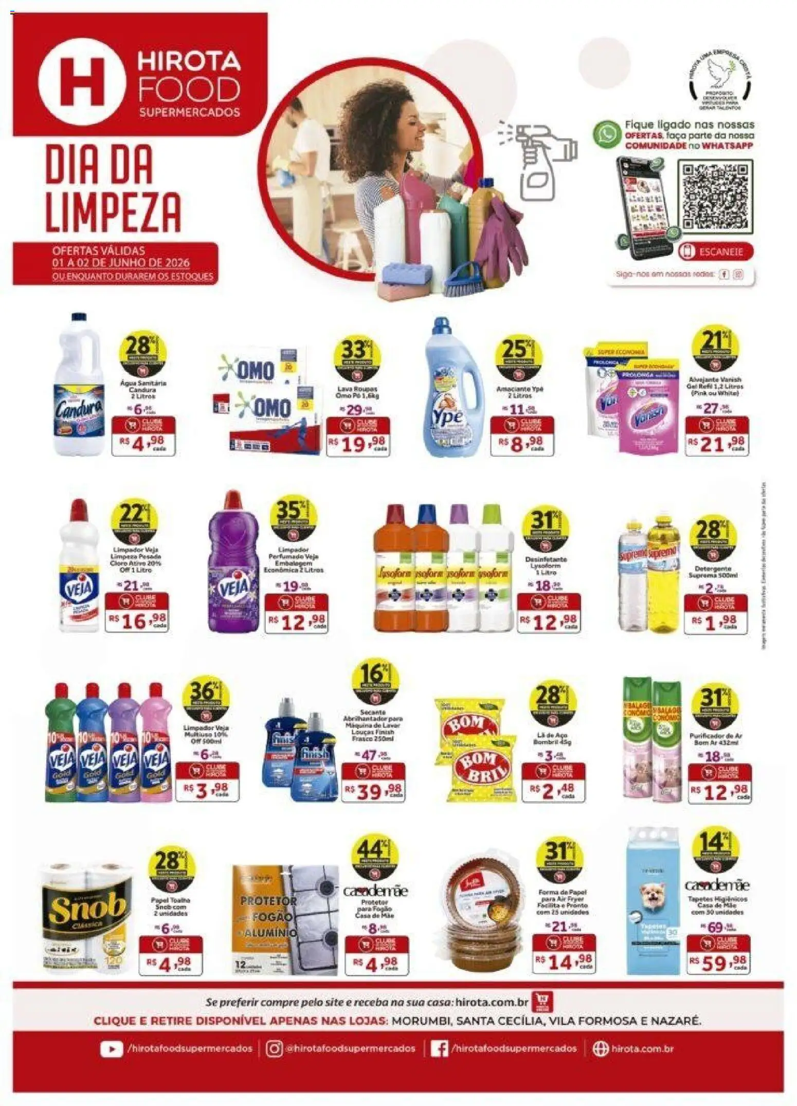 Hirota Food Folheto - válido de 01.06.2026 | Página: 1 | Produtos: Máquina de lavar, Purificador, Roupas, Vanish