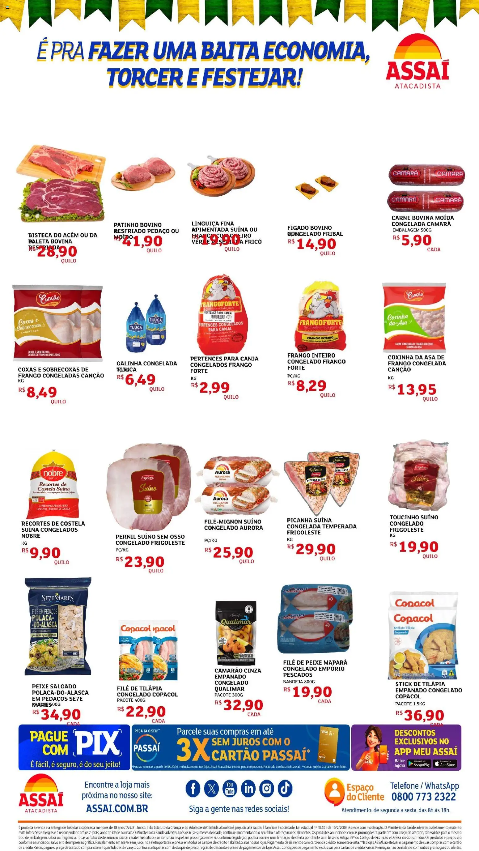 Assaí Atacadista Folheto - válido de 03.06.2026 | Página: 2 | Produtos: Filé mignon, Tilápia, Base, Bebida