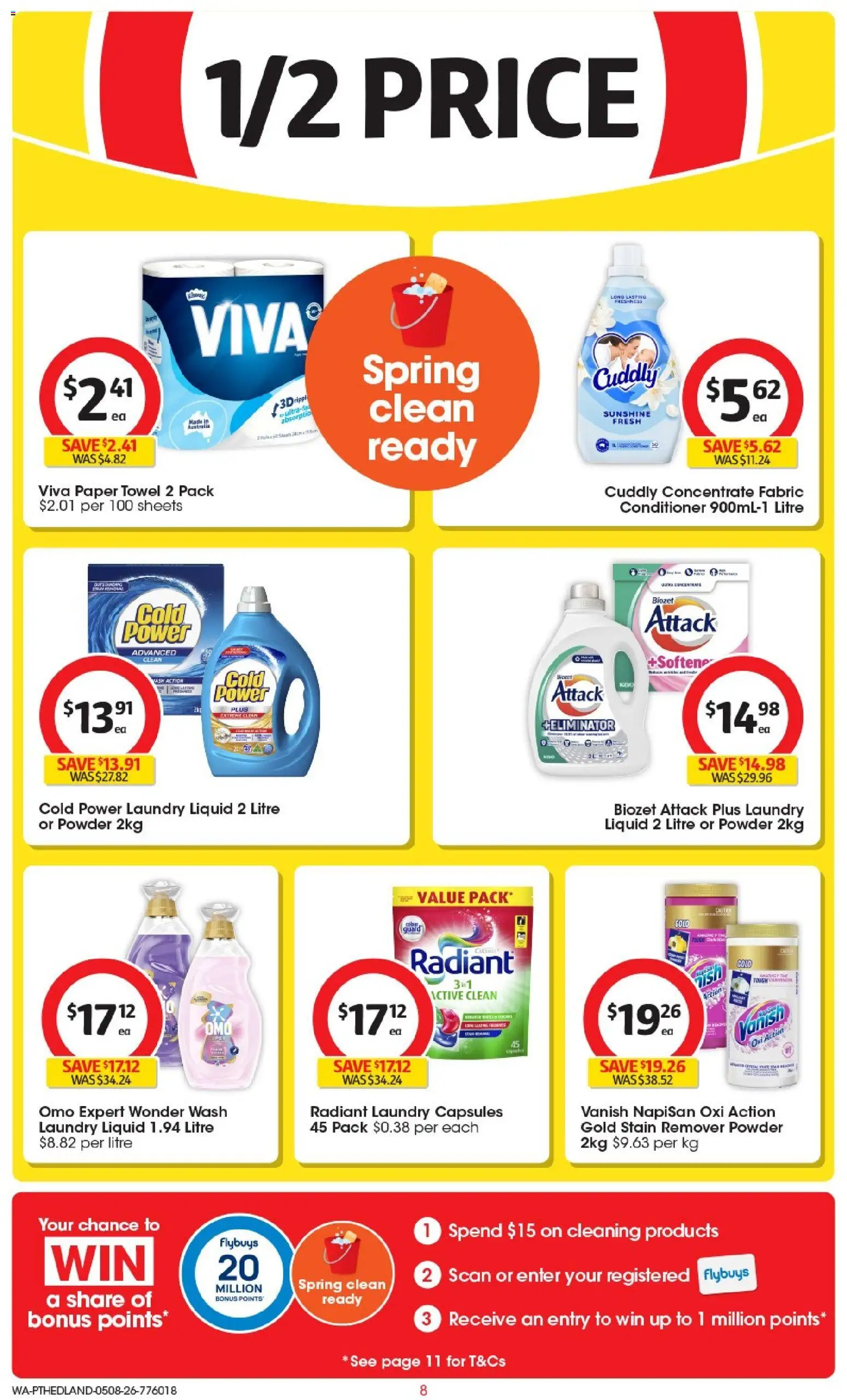 Coles catalogue - valid from 05/08/2026 | Page: 8 | Products: Powder, Conditioner, Stain remover, Laundry