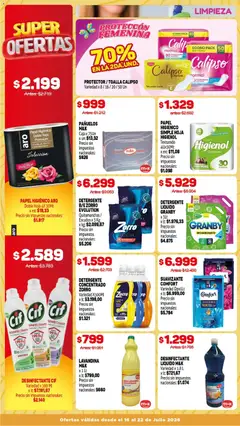 Vista previa Makro ofertas válido desde el 16/07/2026 | Página: 14 | Productos: Desinfectante, Papel higiénico, Quitamanchas, Detergente