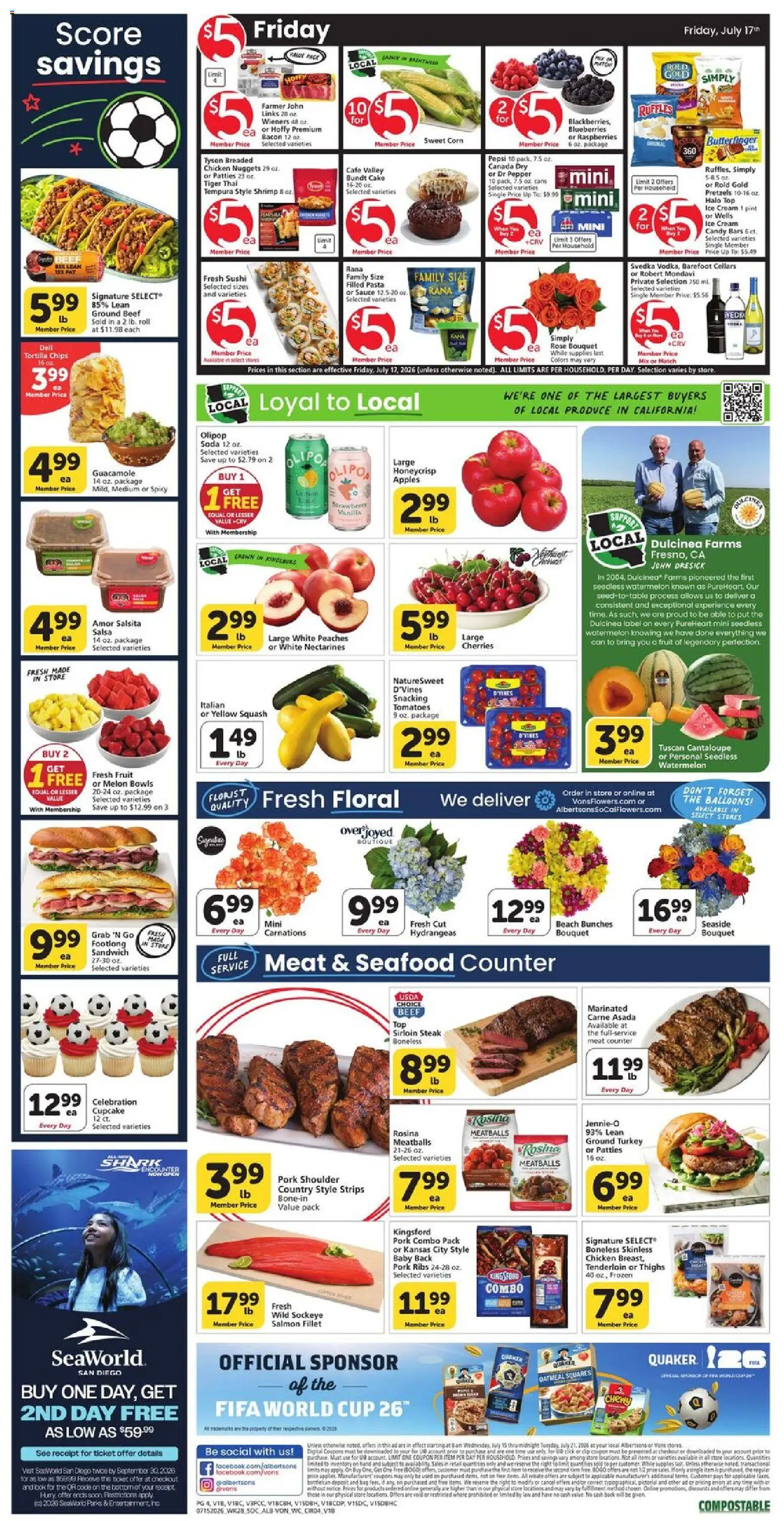Vons Weekly Ad - valid from 07/15/2026 | Page: 3 | Products: Squash, Pork, Tomatoes, Cream