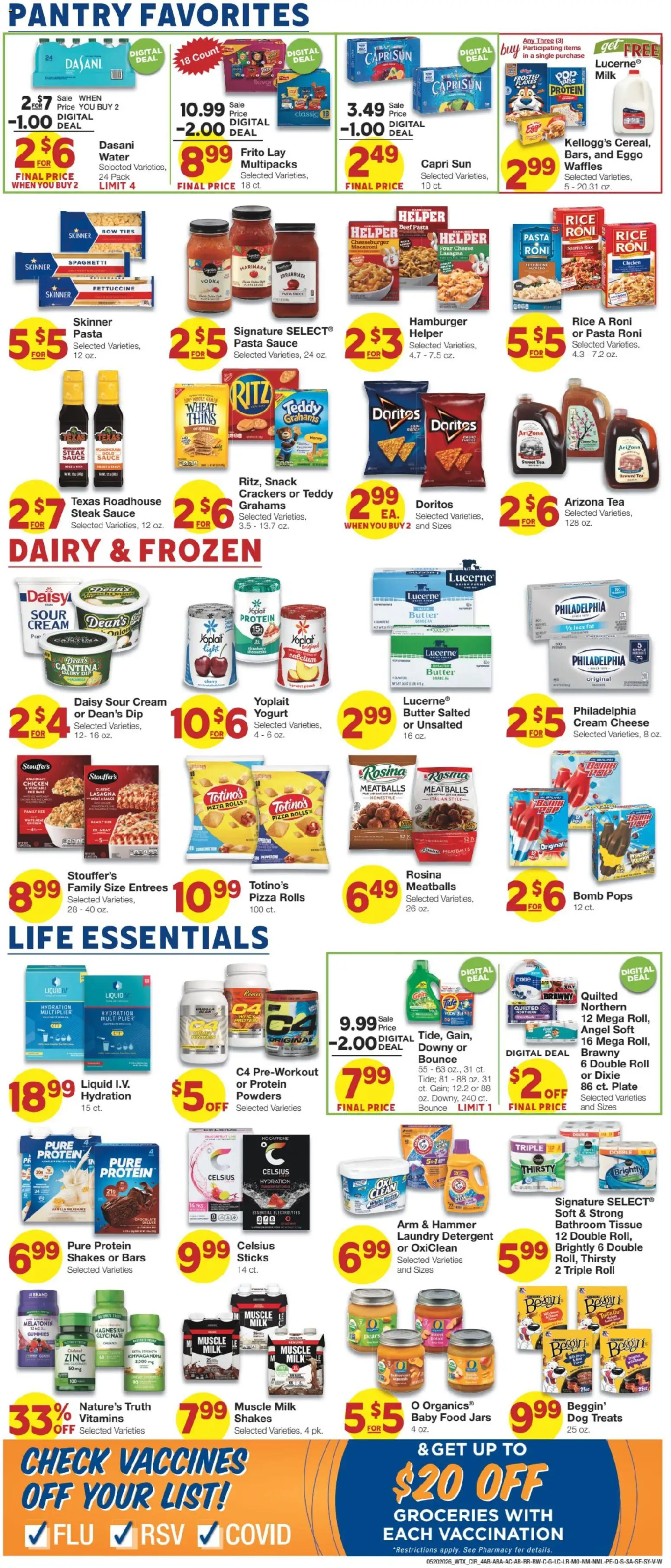 United Supermarkets Weekly Ad - valid from 20.05.2026 | Page: 4 | Products: Zinc, Bow, Baby food, Water