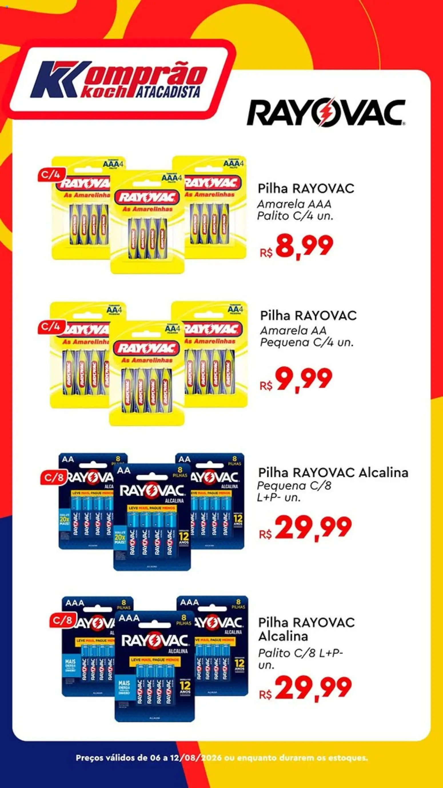 Komprao Atacadista Folheto - válido de 06/08/2026 | Página: 1 | Produtos: Pilhas