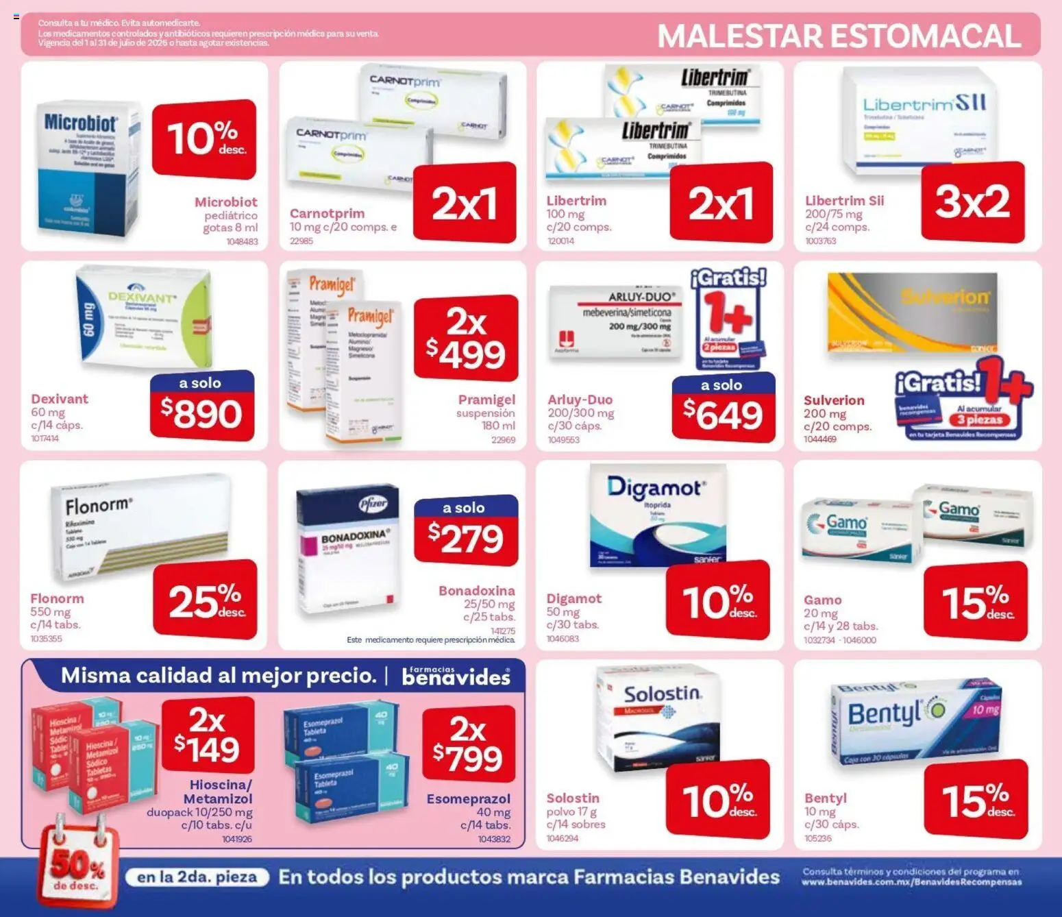 Nuevas ofertas de Farmacia Benavides válidas en toda la República Mexicana desde el 01/07/2026. ¡Encuentra las mejores ofertas en Farmacia Benavides catálogo! | Página: 5