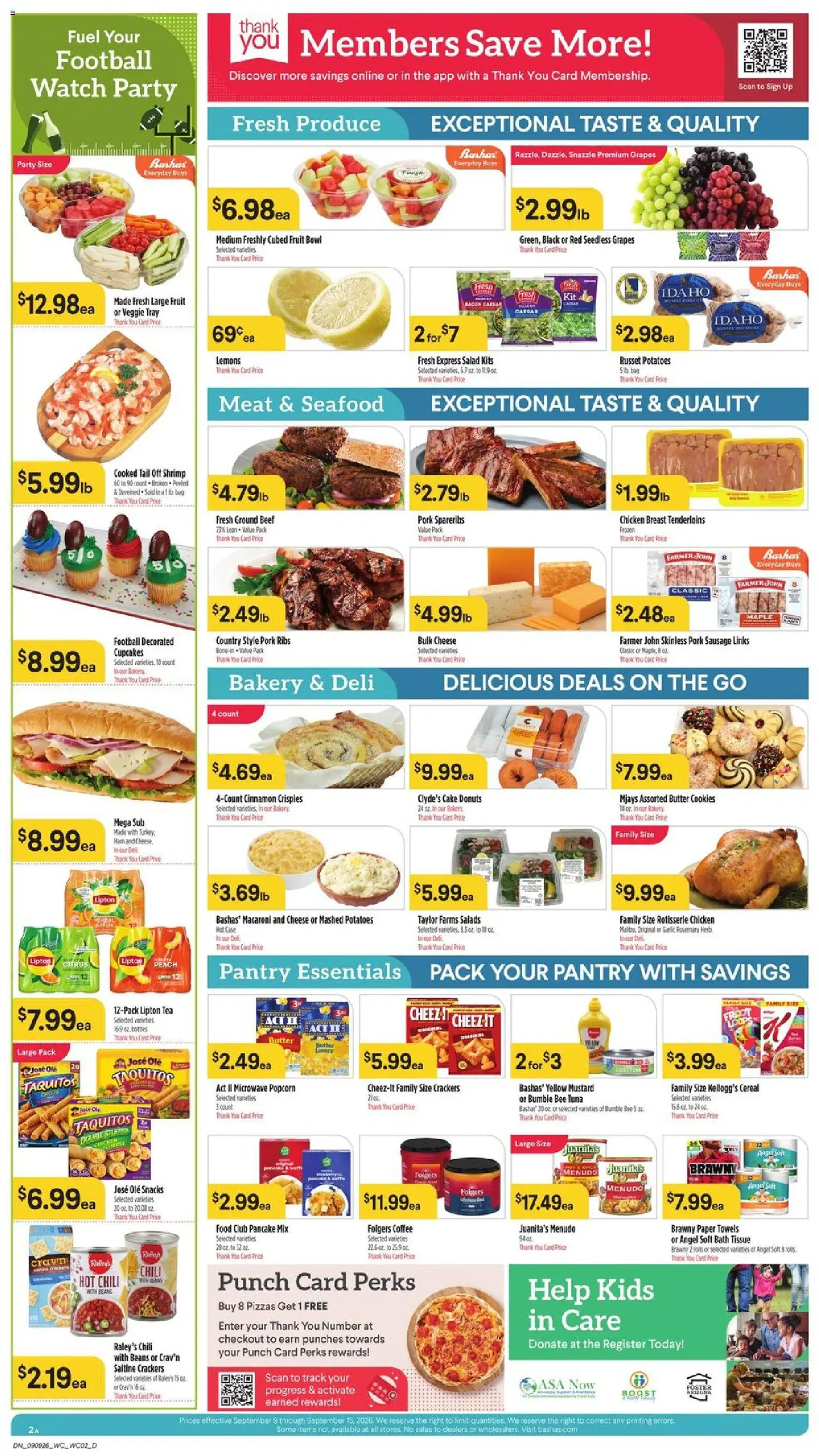 Basha's Dine - valid from 09/09/2026 | Page: 2 | Products: Bakery, Popcorn, Potatoes, Ground beef