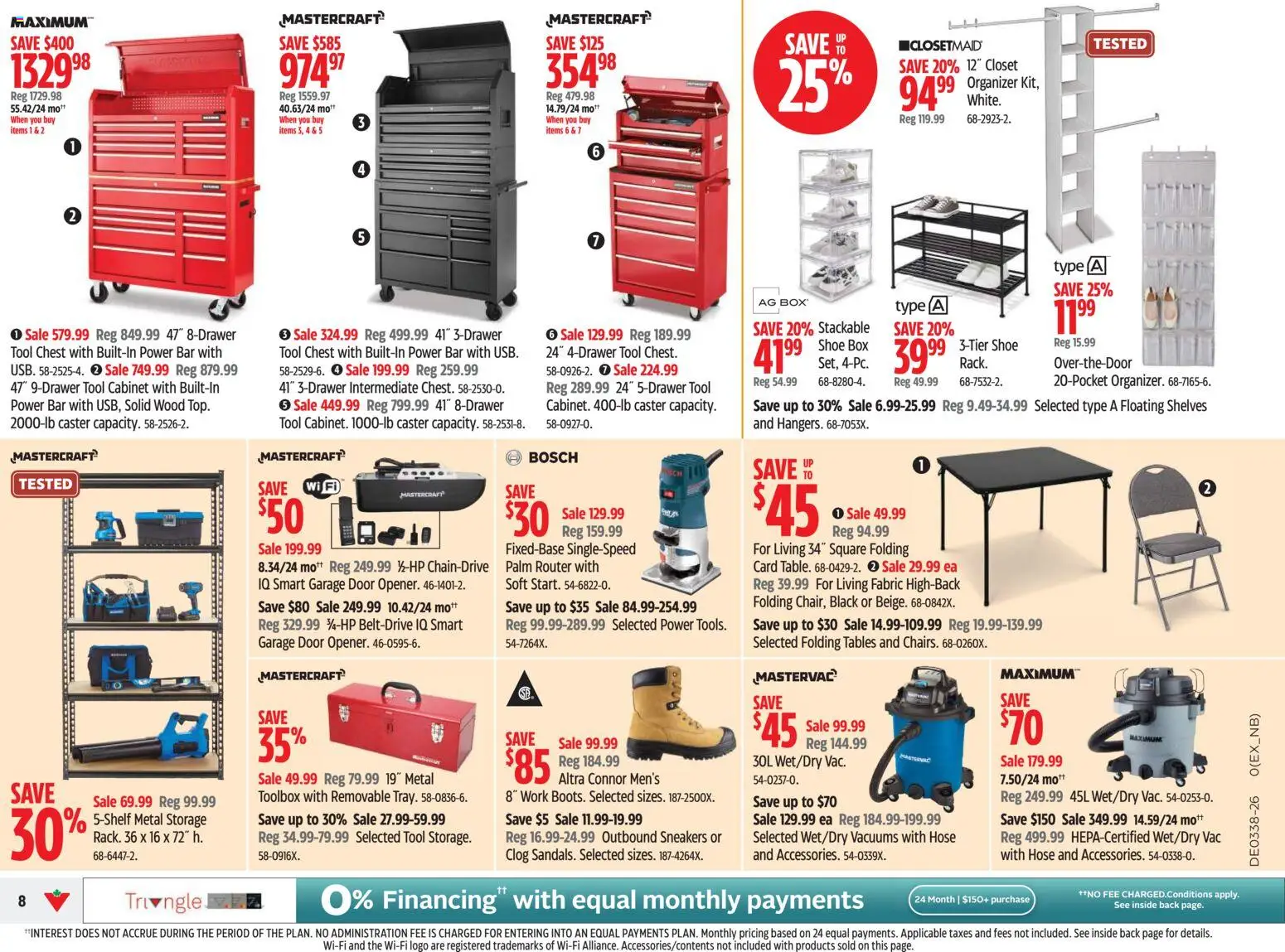 Canadian Tire flyer valid from Sep 17, 2026 | Page: 8 | Products: Sneakers, Cabinet, Box, Door