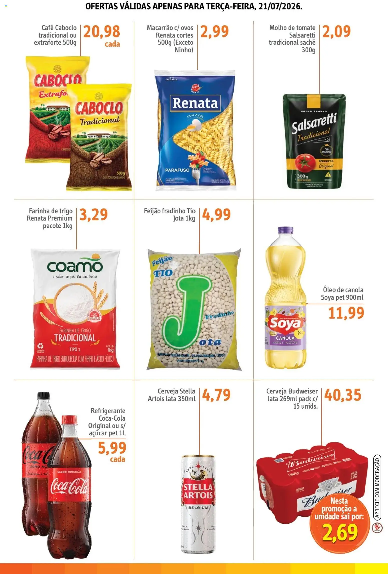 Sonda Folheto - válido de 21/07/2026 | Página: 4 | Produtos: Ferro, Cola, Óleo, Macarrão
