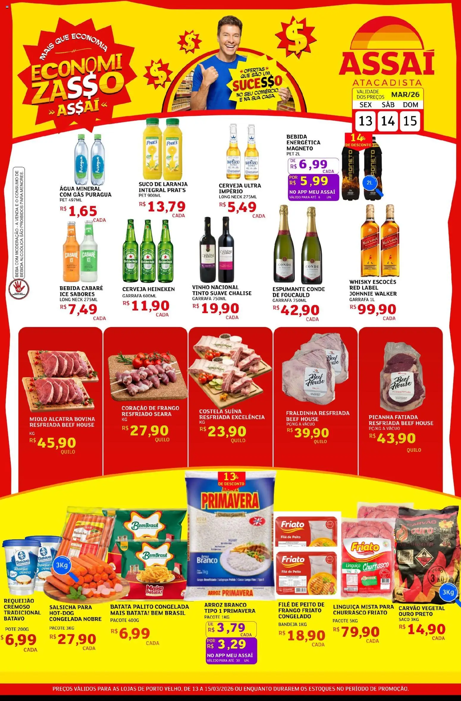 Assaí Atacadista Folheto - válido de 02.05.2026 | Página: 1 | Produtos: Linguiça, Cerveja, Heineken, Água mineral