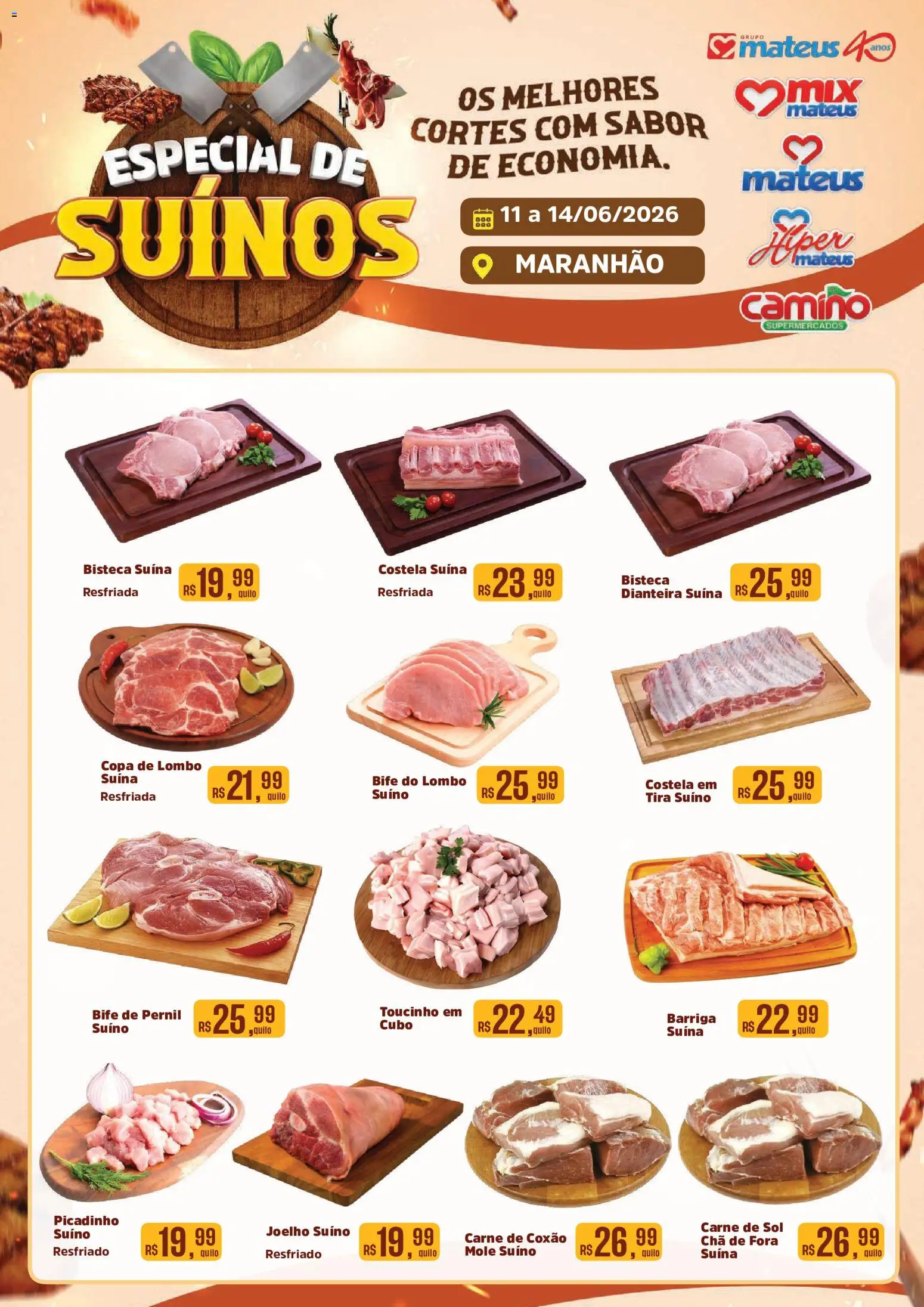 Mateus Folheto - válido de 12.06.2026 | Página: 1 | Produtos: Pernil, Copa, Chá, Carne