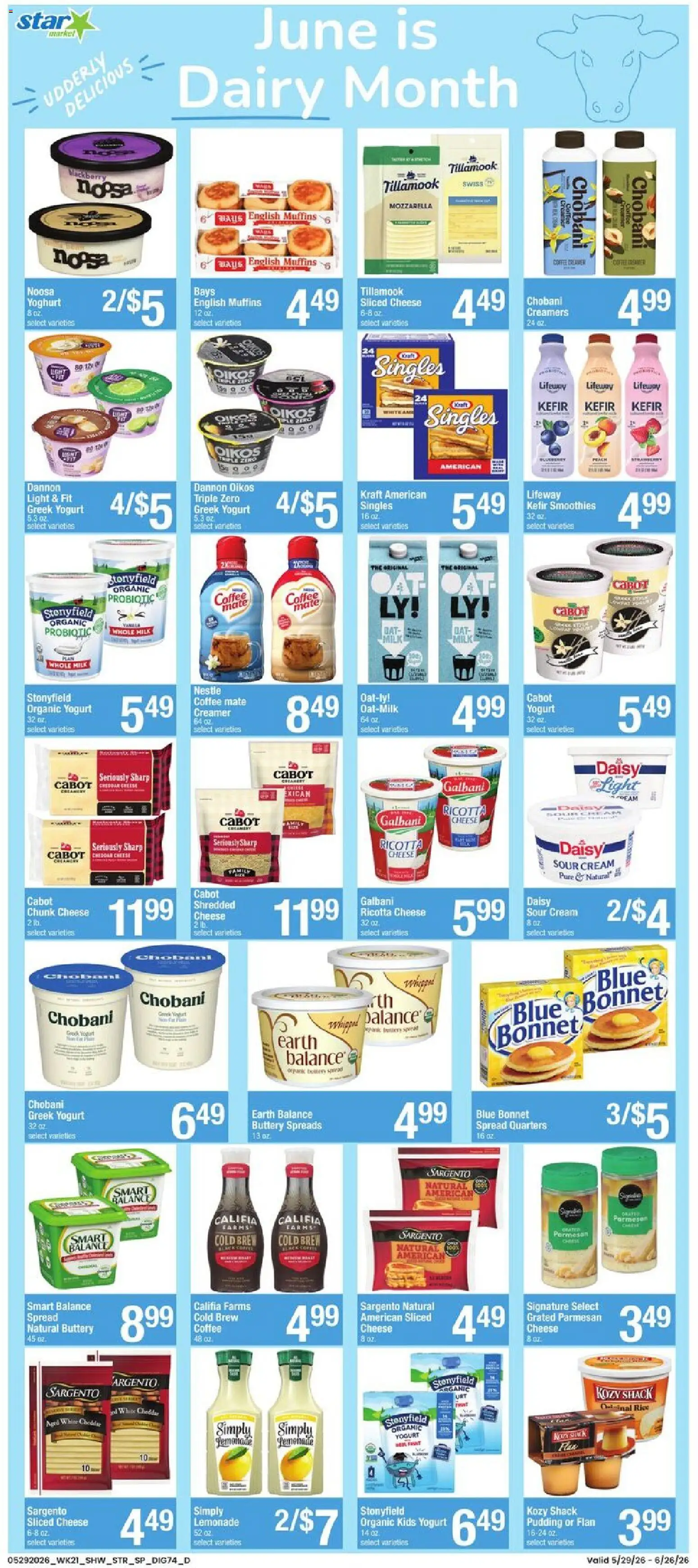 Star Market Weekly Ad - MA - valid from 29.05.2026 | Page: 7 | Products: Milk, Yogurt, Sour cream, Cream