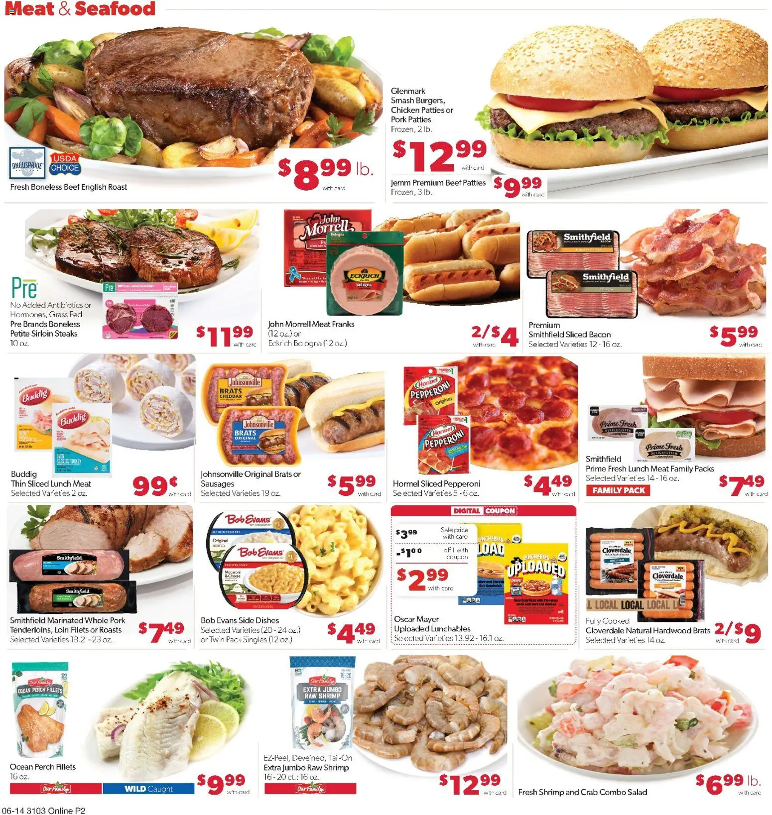 Family Fare Weekly Ad - ND - valid from 14.06.2026 | Page: 6 | Products: Pizza, Pork, Beef, Seafood