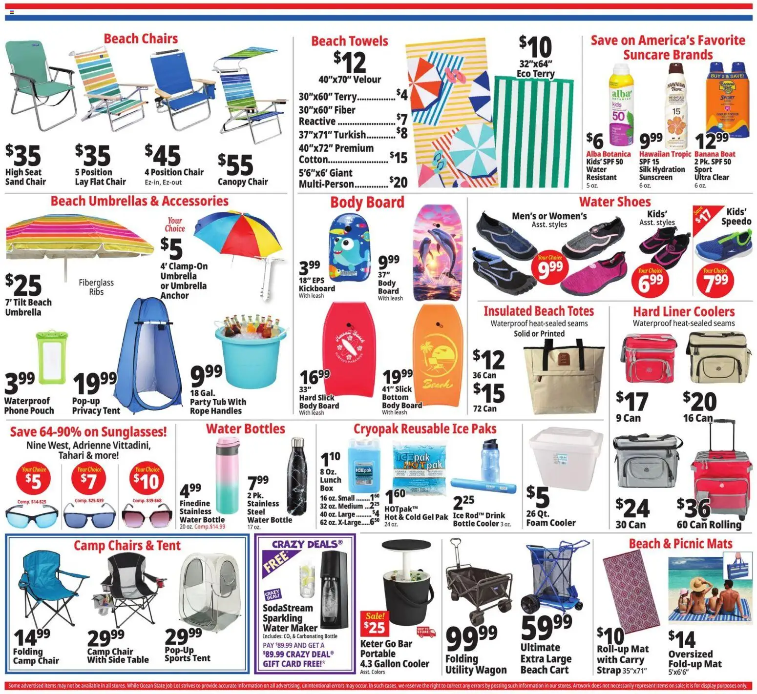 Ocean State Job Lot Weekly Ad - MA - valid from 06/25/2026 | Page: 4 | Products: Table, Anchor, Sunscreen, Water
