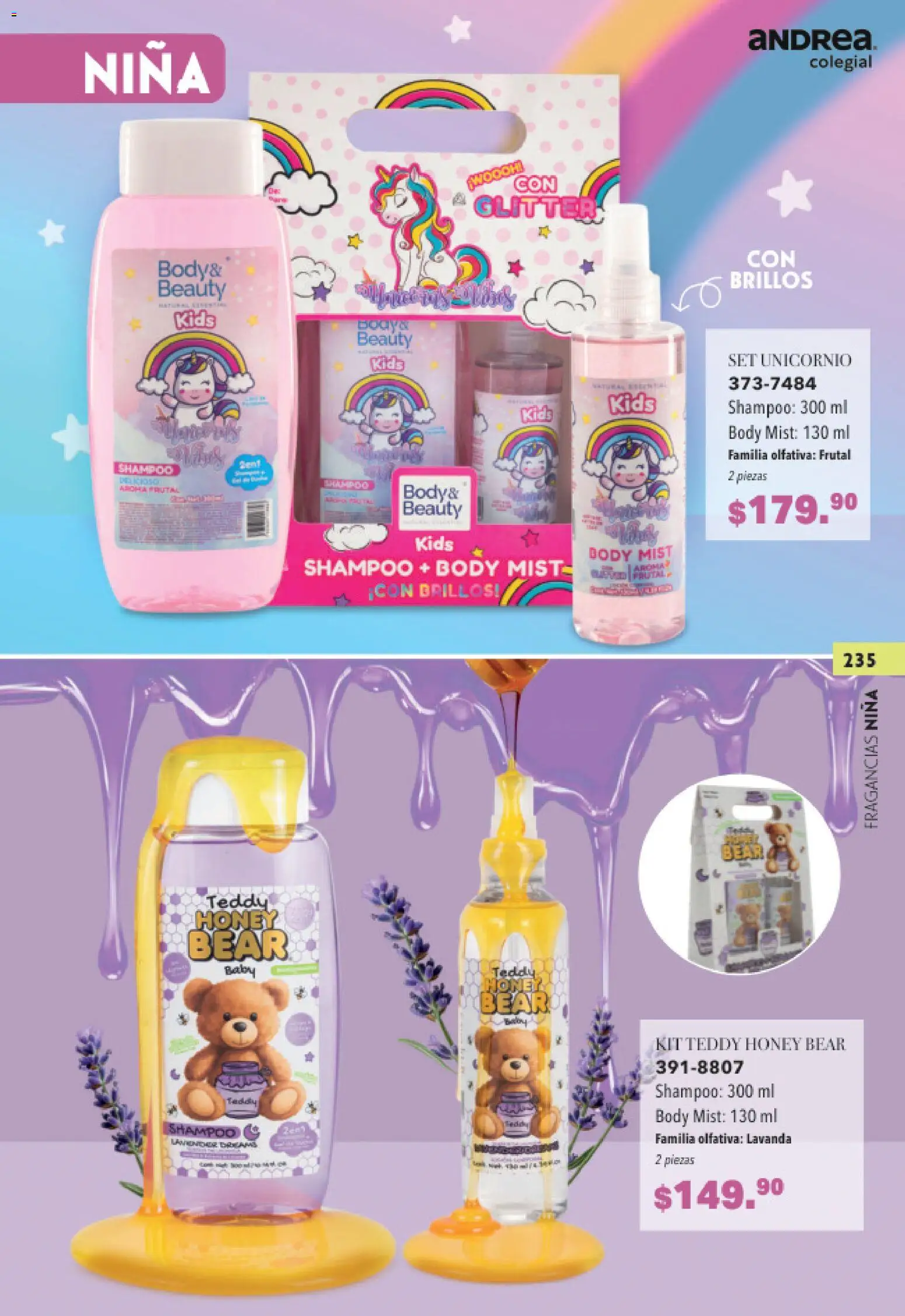 Nuevas ofertas de Andrea válidas en toda la República Mexicana desde el 23/05/2026. ¡Encuentra las mejores ofertas en Andrea catálogo Colegial! | Página: 235 | Productos: Glitter, Shampoo, Body