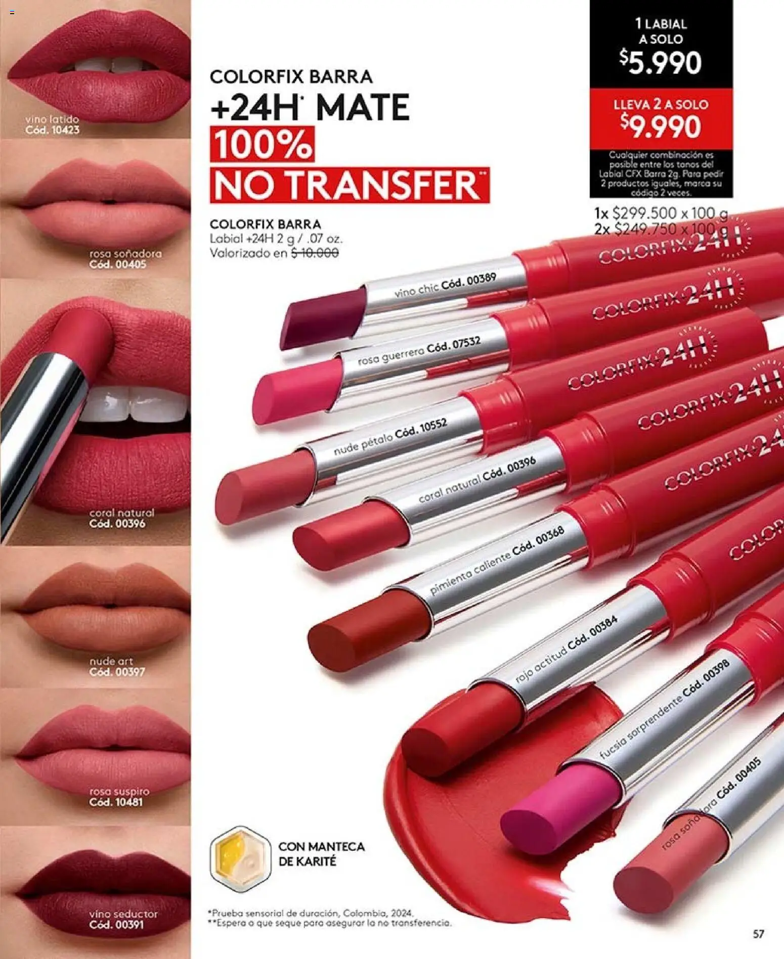 Catálogo Ésika Campaña 12 │ válido desde el 06.07.2026 | Página: 57 | Productos: Mate, Manteca, Vino, Labial