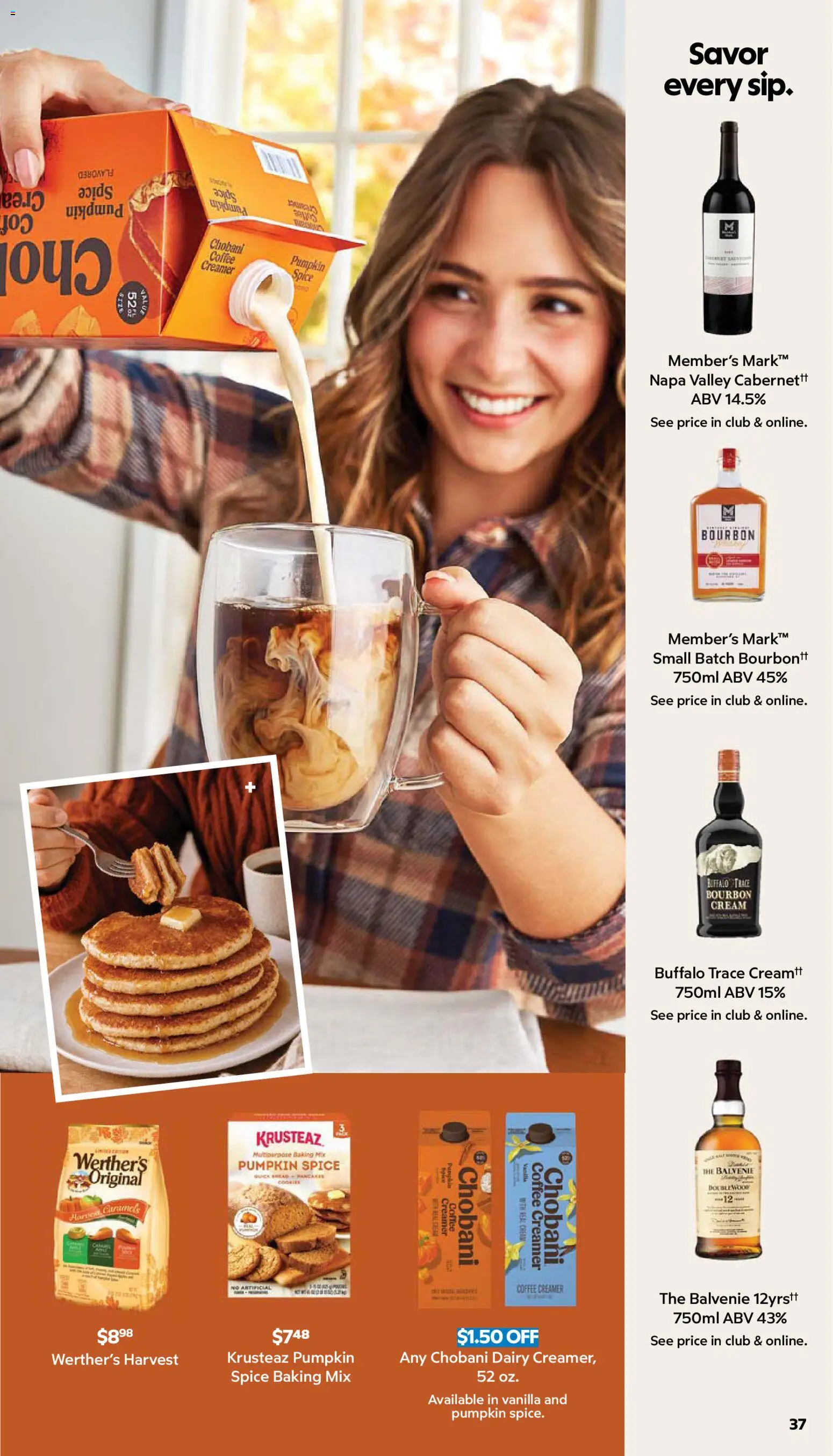 Sam's Club Weekly Ad - valid from 08/26/2026 | Page: 37 | Products: Bourbon, Cream, Pumpkin, Vanilla