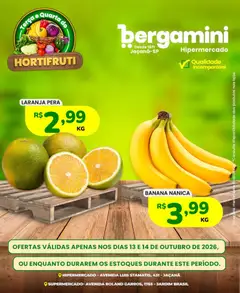 Supermercado Bergamini ofertas Hortifruti - Pré-Visualização do folheto da loja Supermercado Bergamini, válido de 13/10/2026