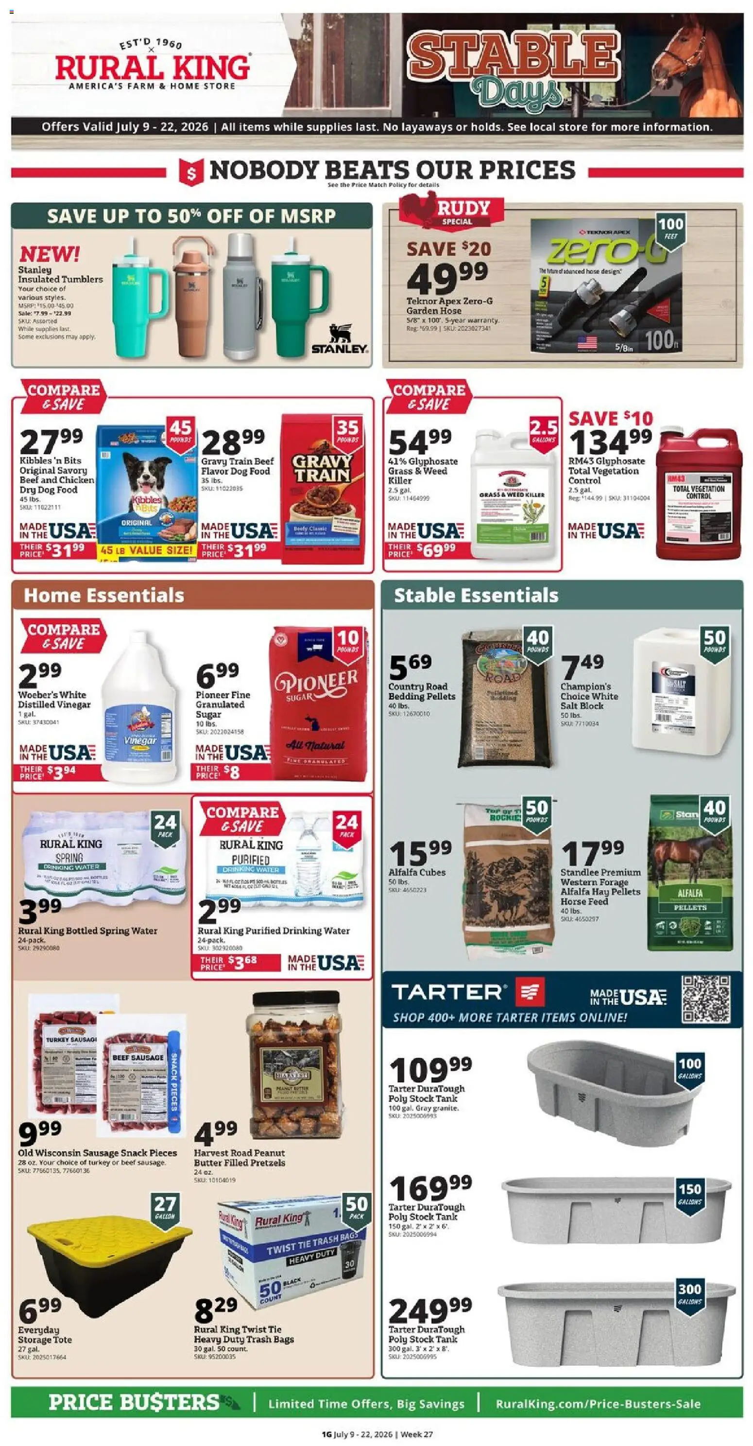 Rural King Weekly Ad - valid from 07/09/2026 | Page: 3 | Products: Dog Food, Beef, Water, Sugar