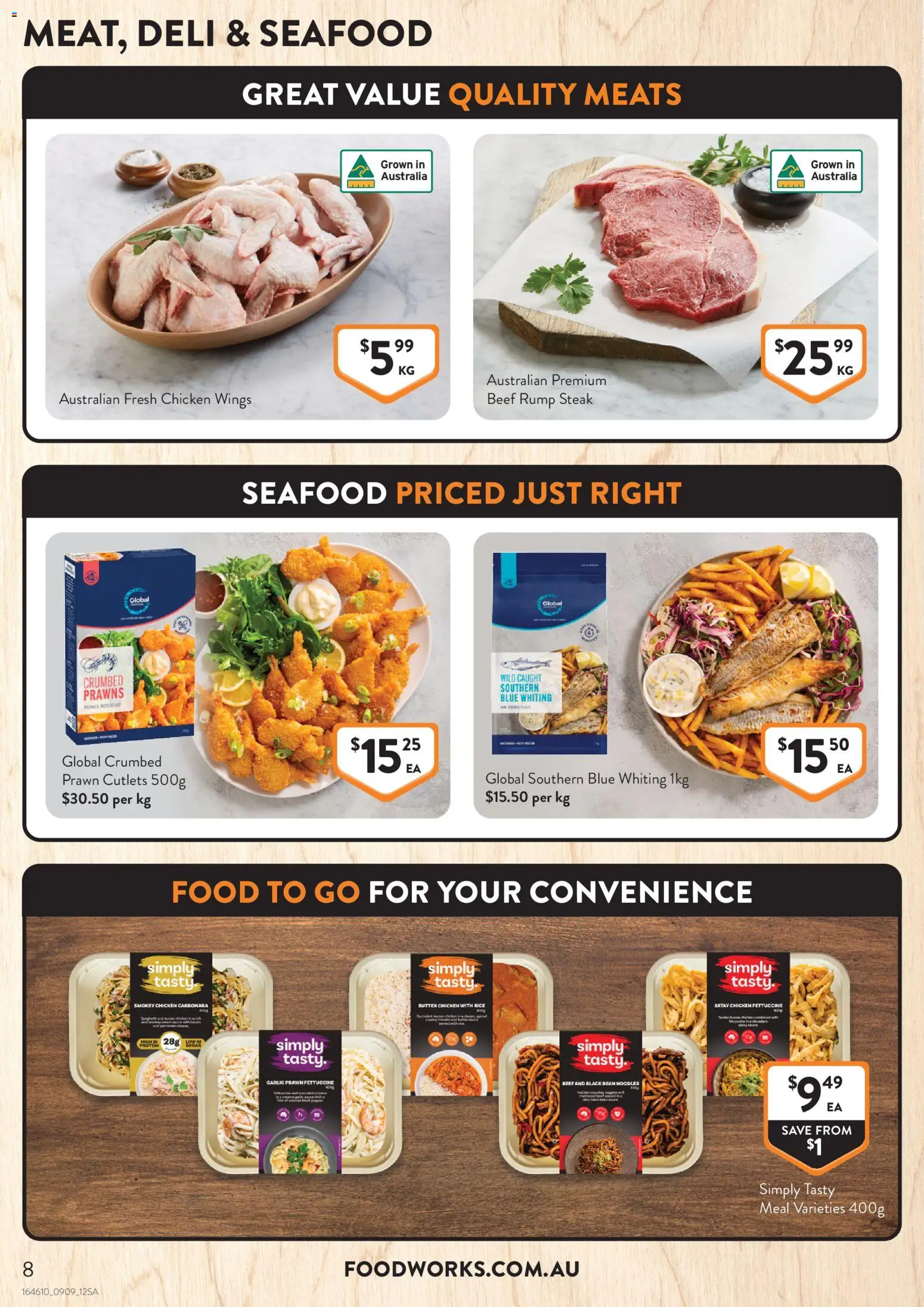 Foodworks catalogue - valid from 09/09/2026 | Page: 8 | Products: Chicken, Rice, Beef, Steak