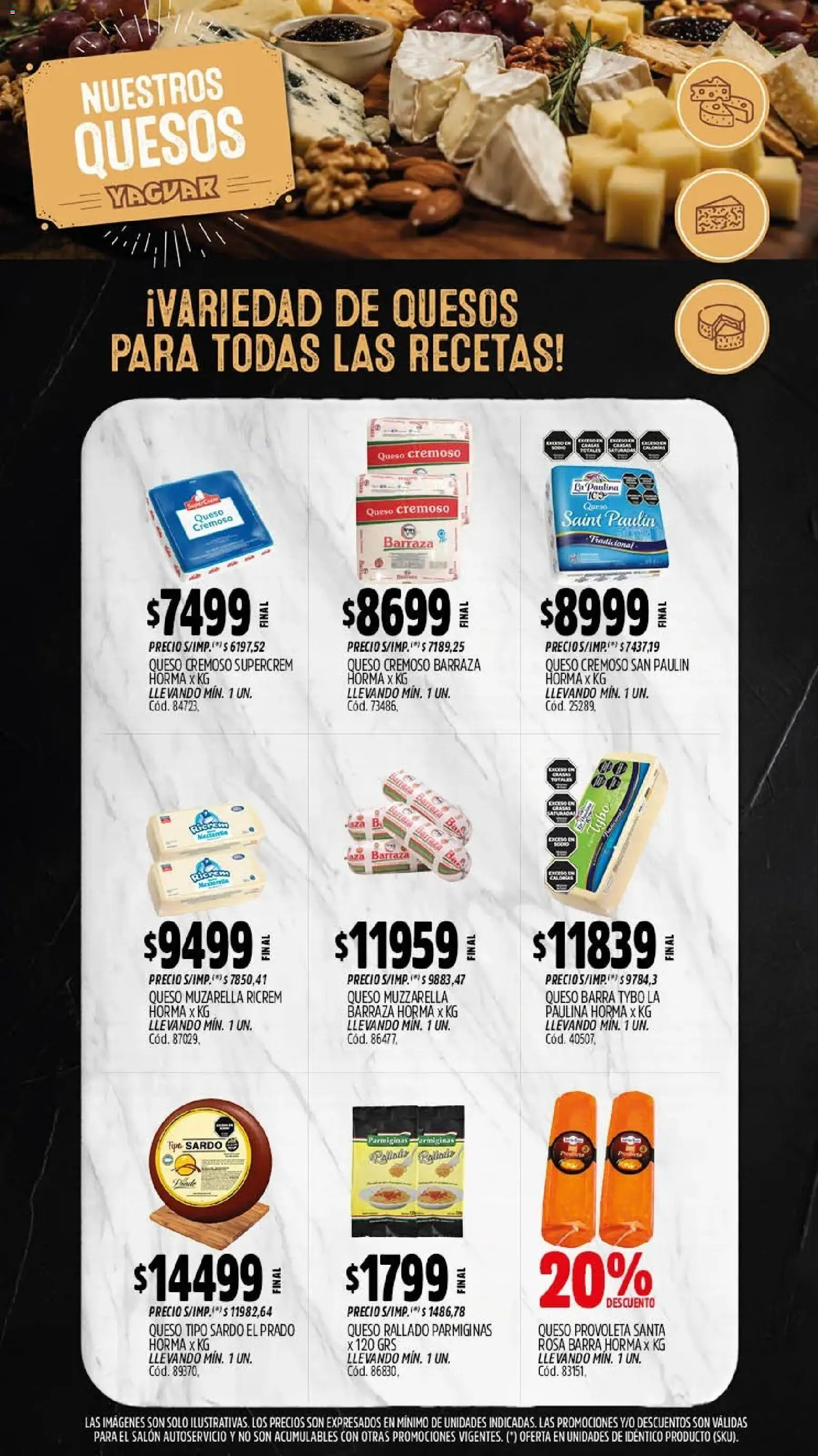 Yaguar - Oferta Semanal General Roca │ válido desde el 17/07/2026 | Página: 8 | Productos: Queso rallado, Muzzarella, Queso