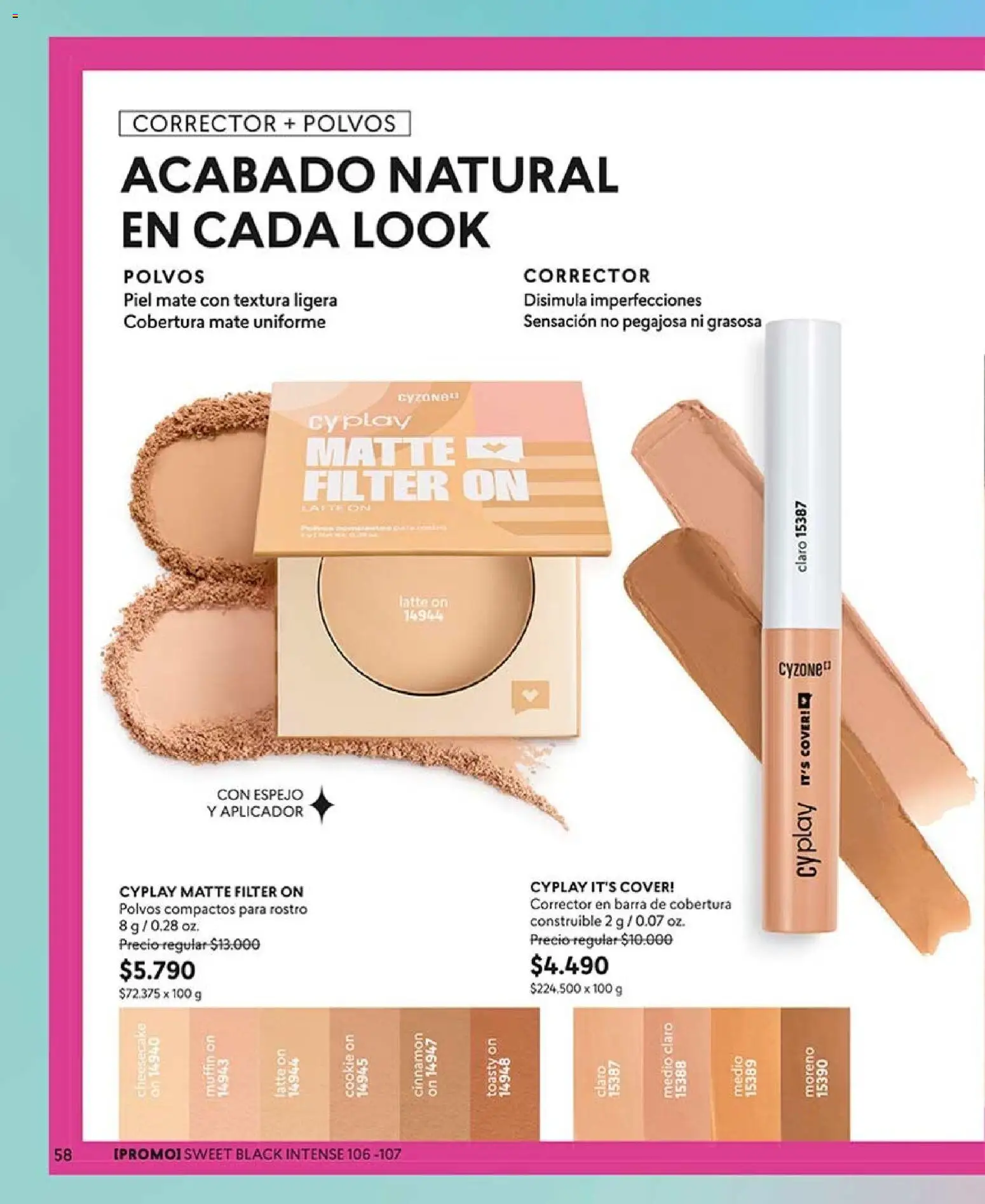 Catálogo CyZone Campaña 12 │ válido desde el 06.07.2026 | Página: 62 | Productos: Espejo, Mate, Corrector
