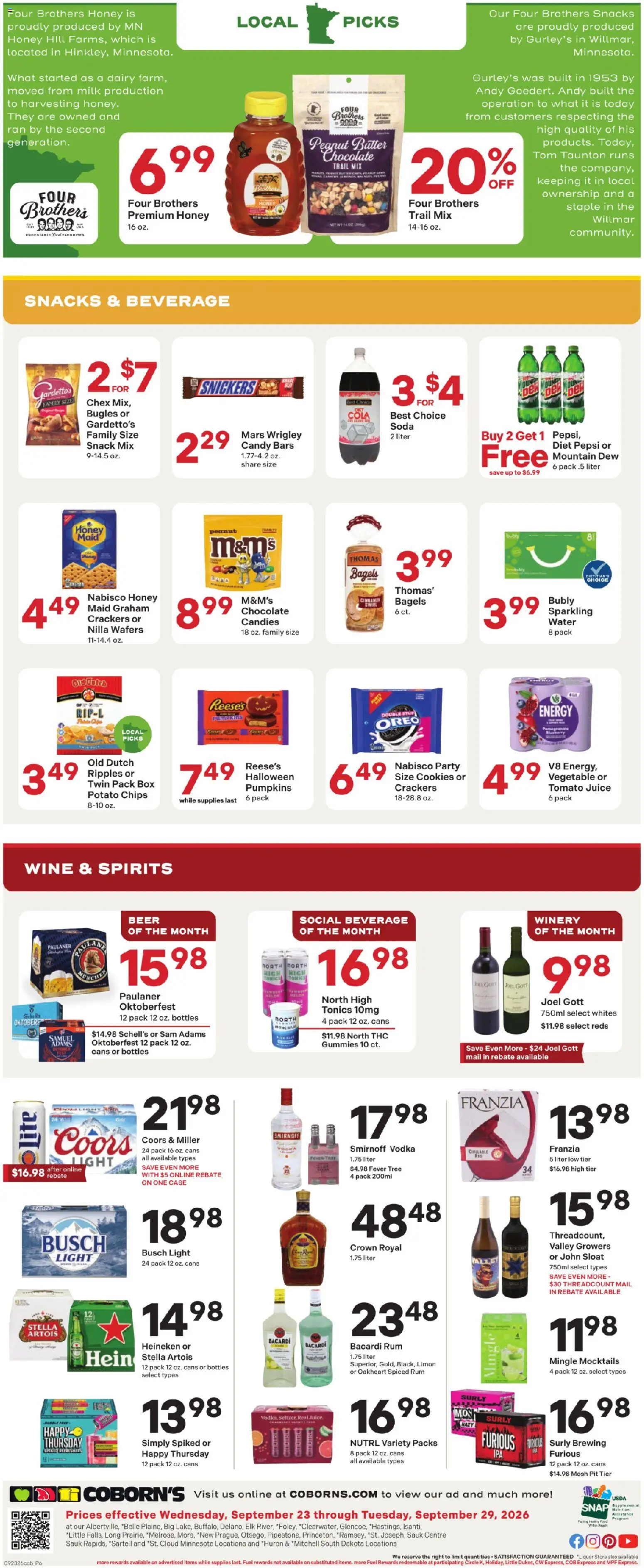 Coborn's Weekly Ad - valid from 09/23/2026 | Page: 6 | Products: Juice, Tomato, Pepsi, Rum
