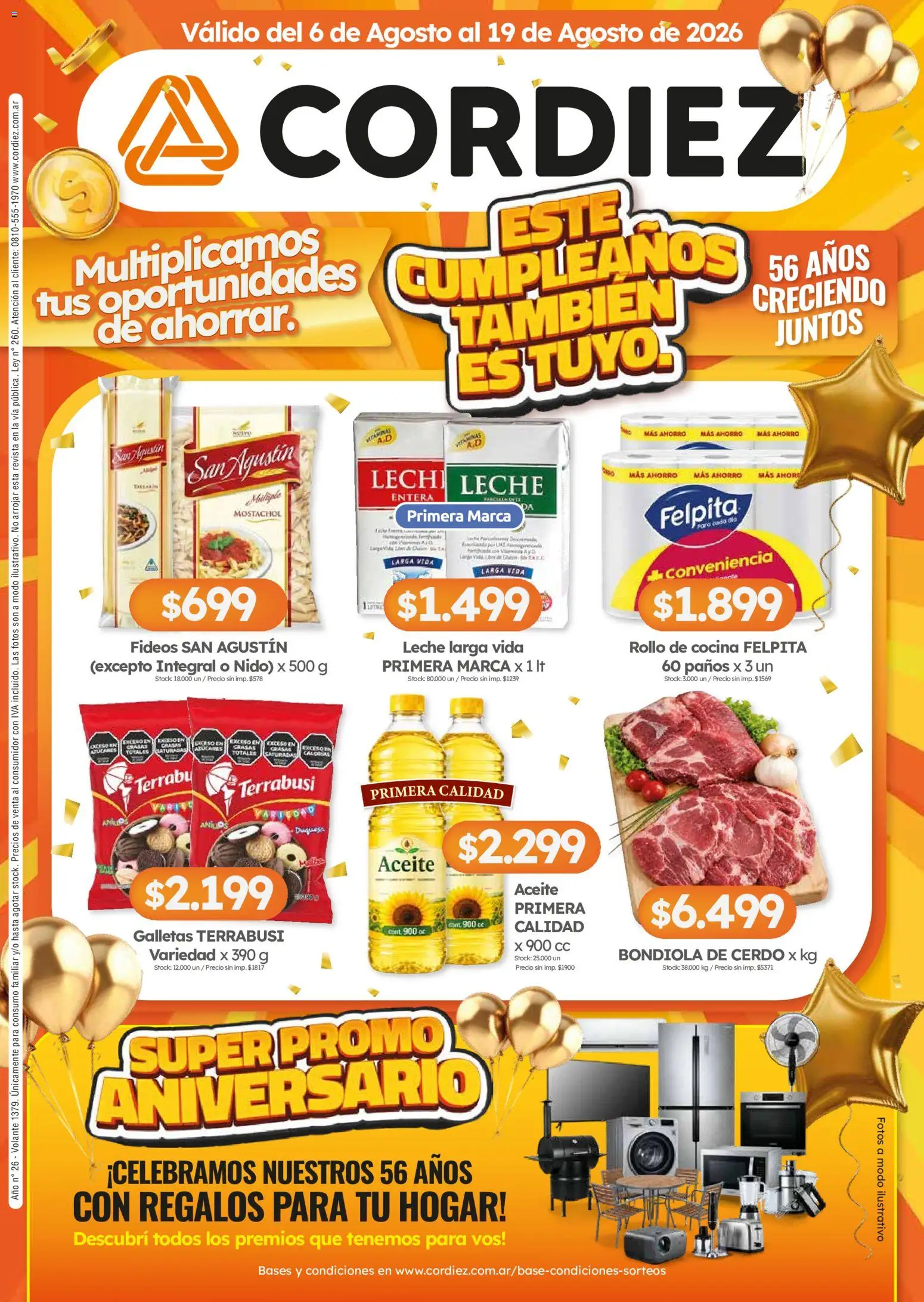Cordiez ofertas │ válido desde el 06/08/2026 | Página: 1 | Productos: Cocina, Leche, Cerdo, Galletas