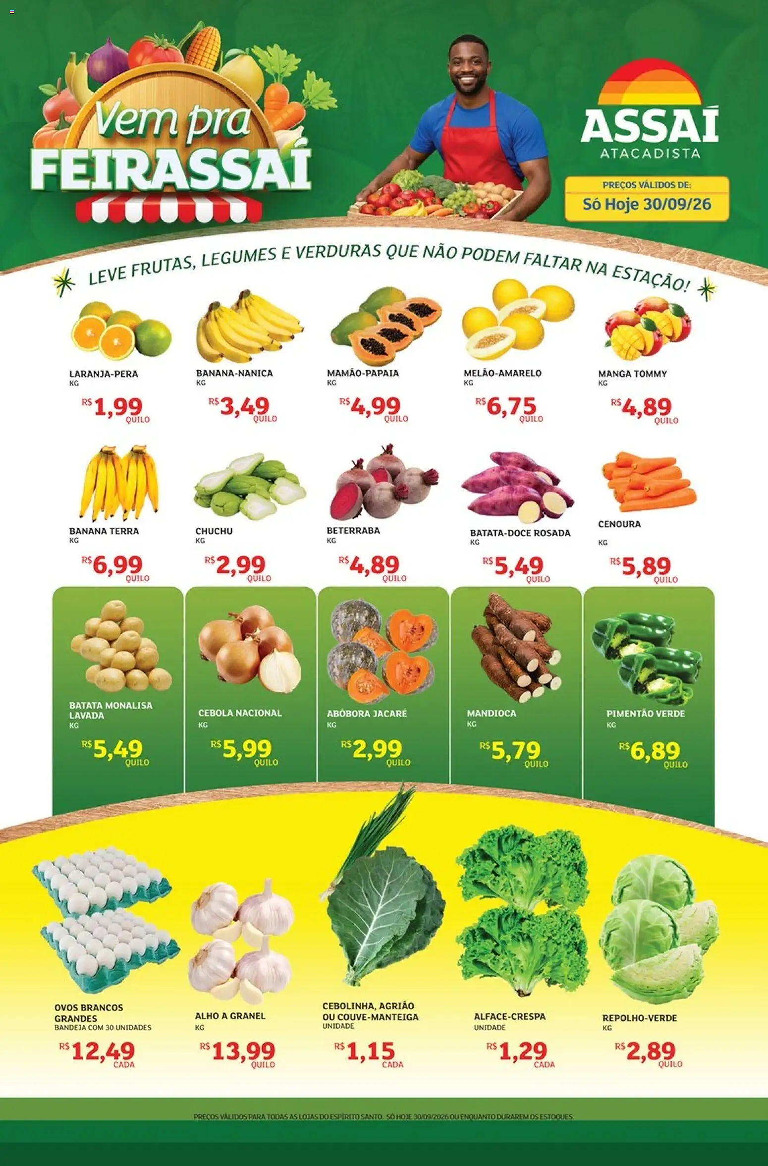 Assaí Atacadista Folheto - válido de 30/09/2026 | Página: 1 | Produtos: Beterraba, Ovos, Batata, Legumes