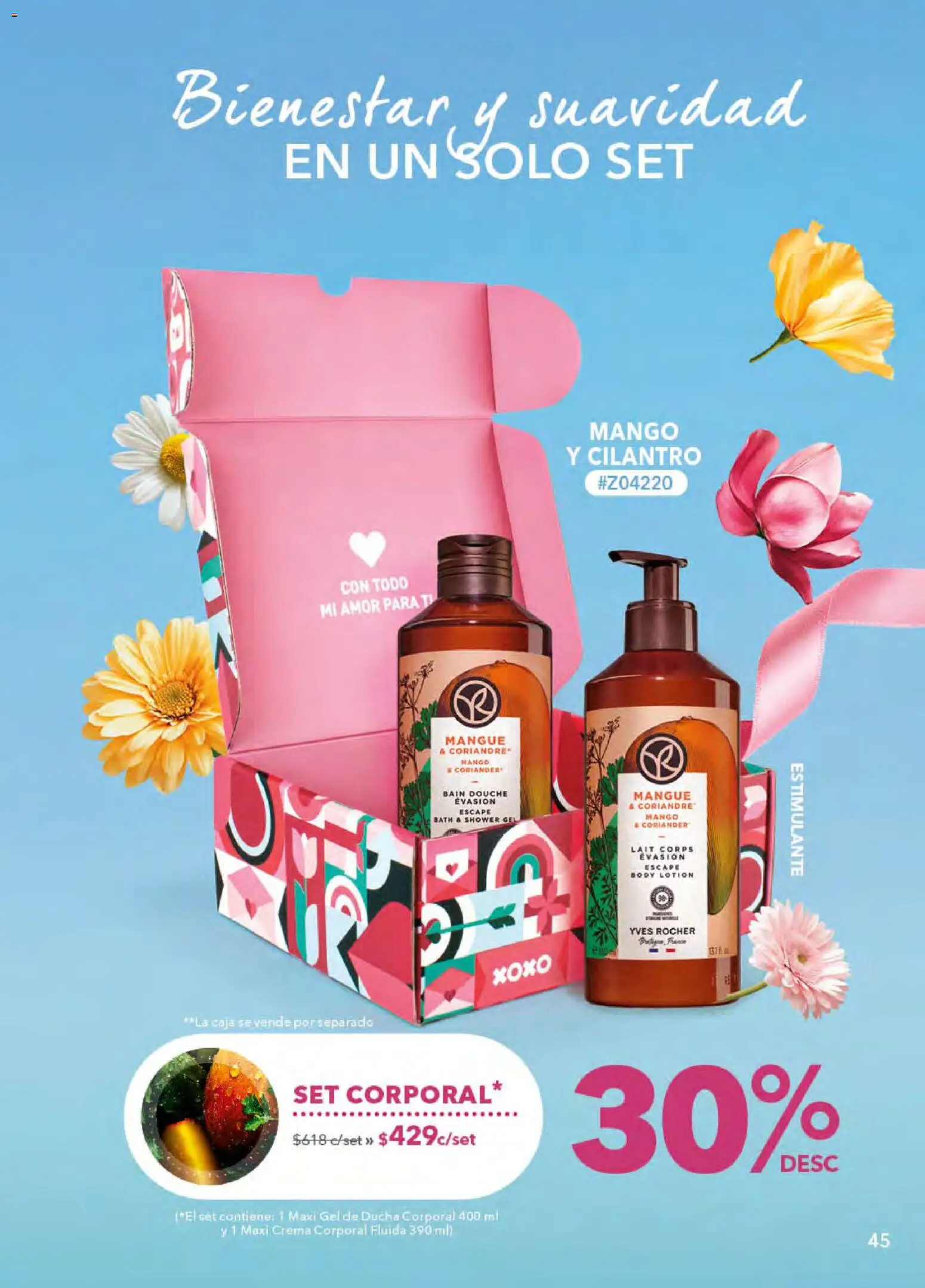 Nuevas ofertas de Yves Rocher válidas en toda la República Mexicana desde el 21.04.2026. ¡Encuentra las mejores ofertas en Yves Rocher campaña 6 2026! | Página: 45 | Productos: Crema, Mango, Caja, Gel de ducha