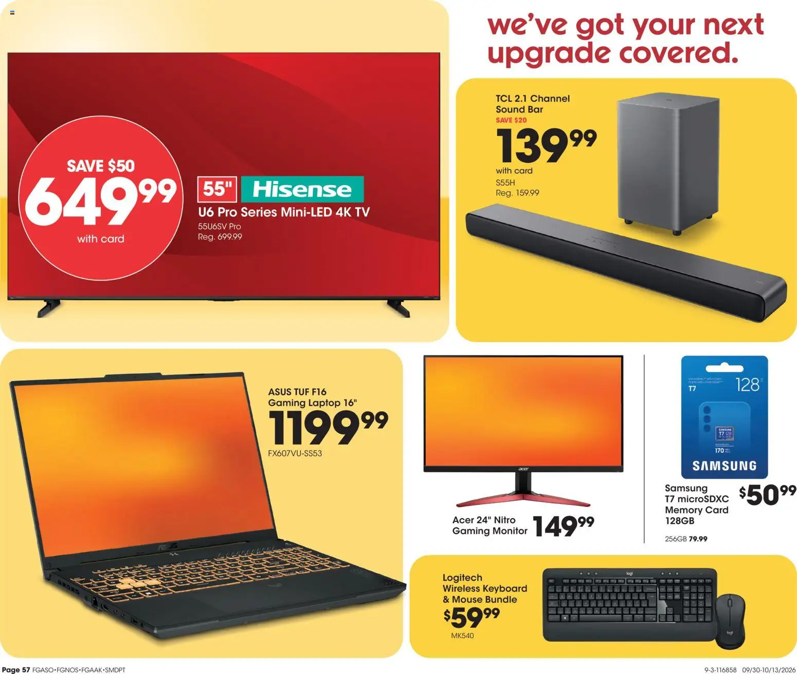 Fred Meyer Home & Apparel - valid from 09/30/2026 | Page: 11 | Products: Monitor, Keyboard, Memory card, Laptop