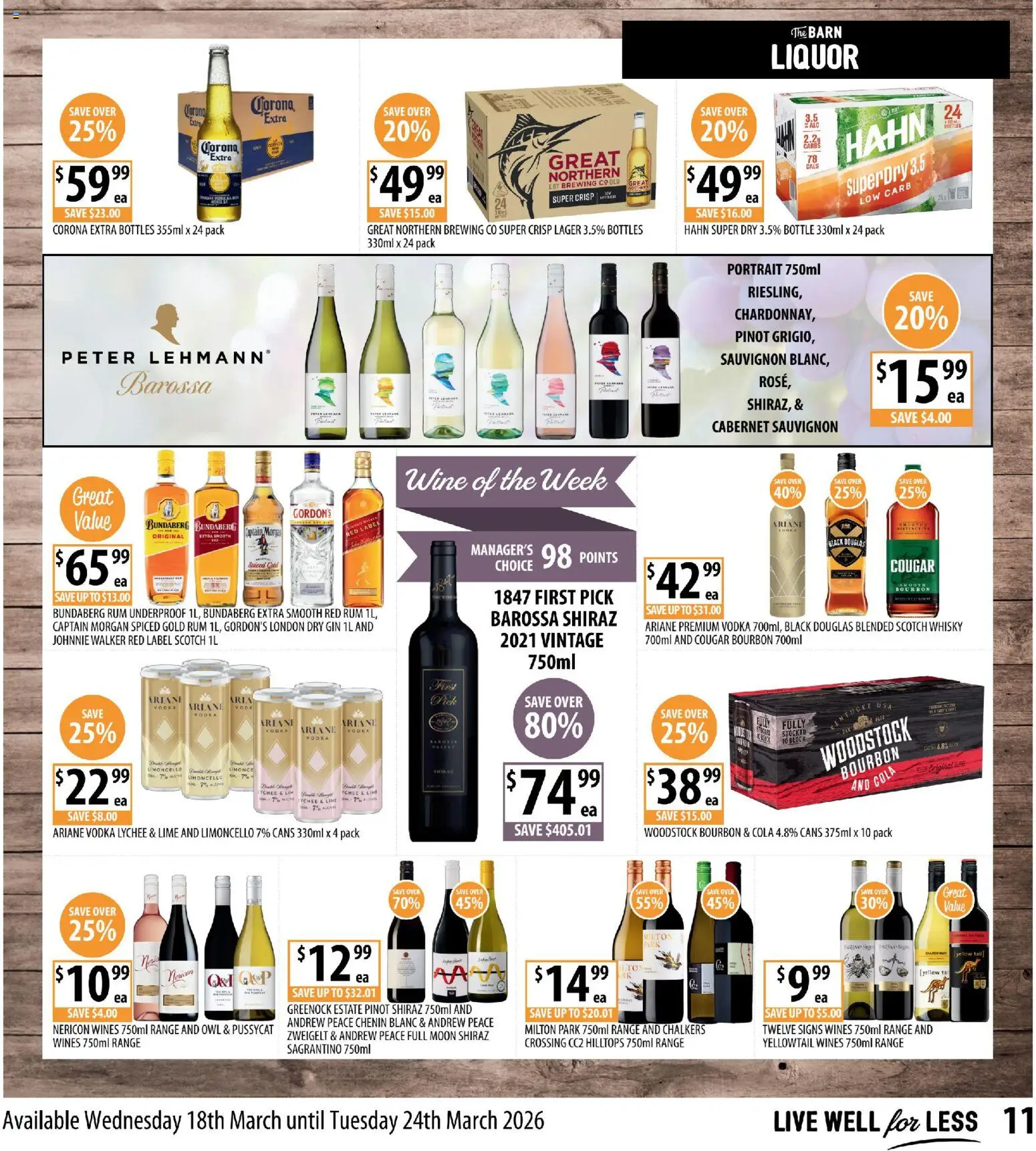 Supabarn catalogue - valid from 18.03.2026 | Page: 11 | Products: Wine, Gin, Rum, Scotch